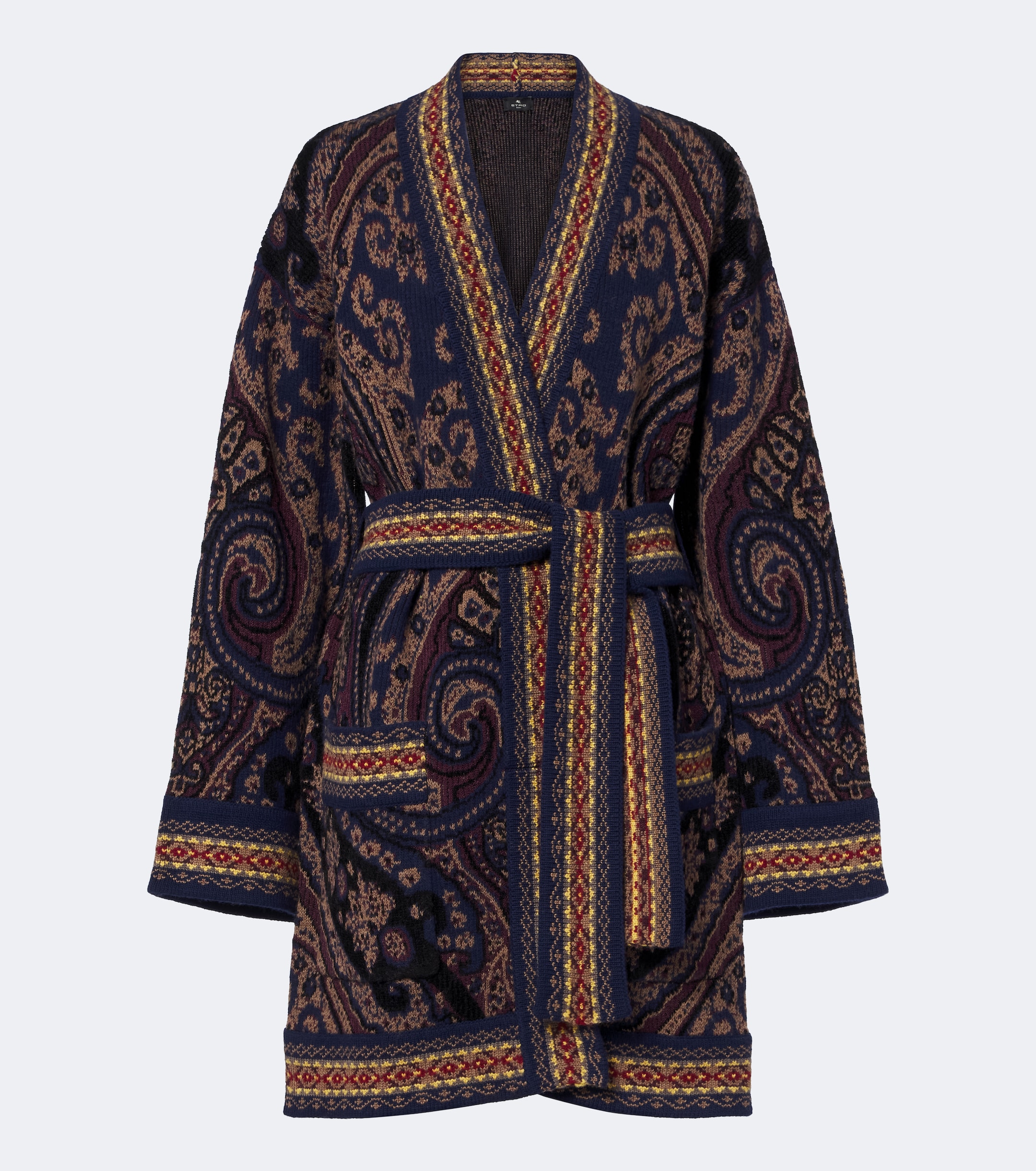 Etro Etro Jacquard wool-blend wrap cardigan