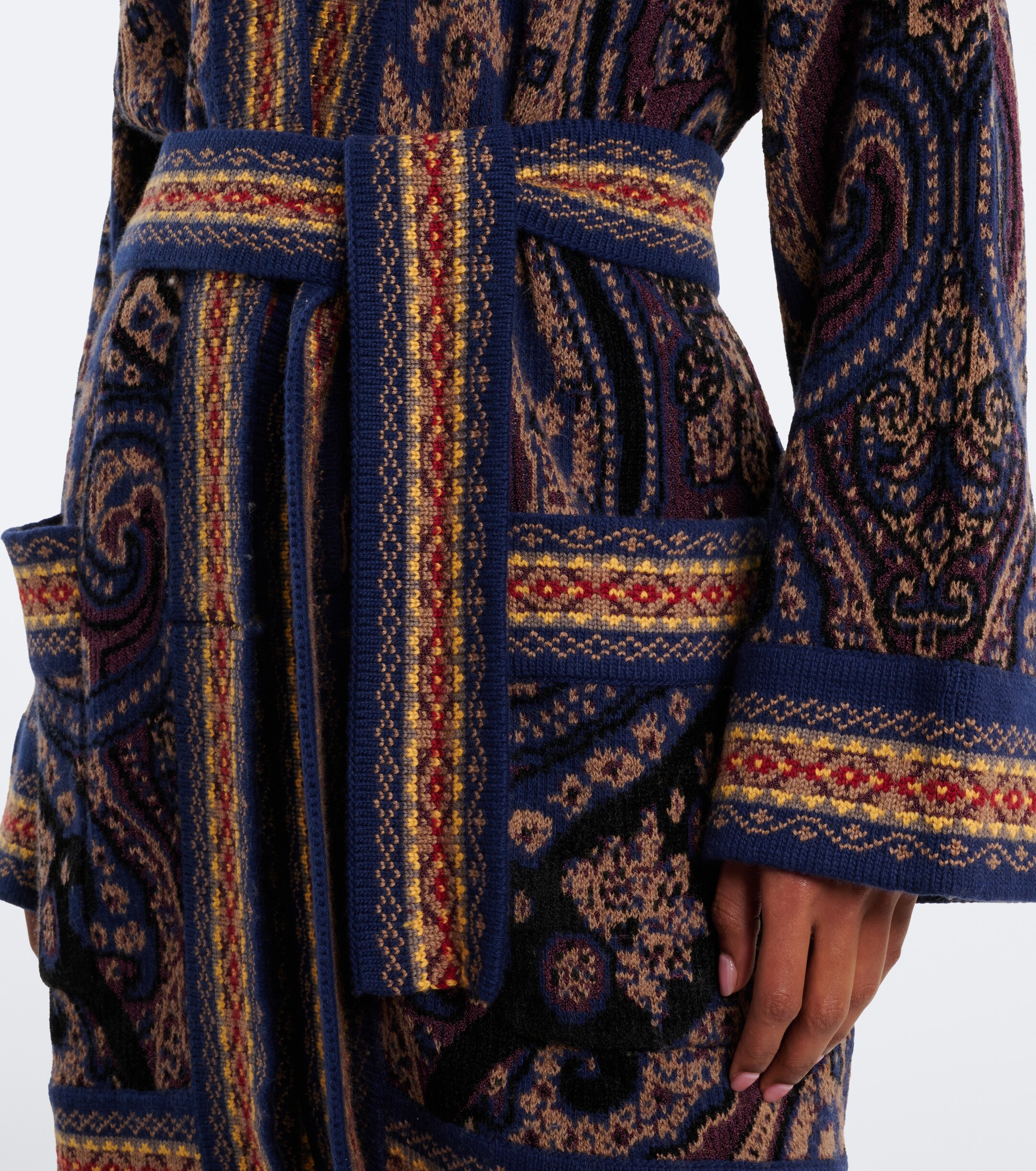 Etro Etro Jacquard wool-blend wrap cardigan