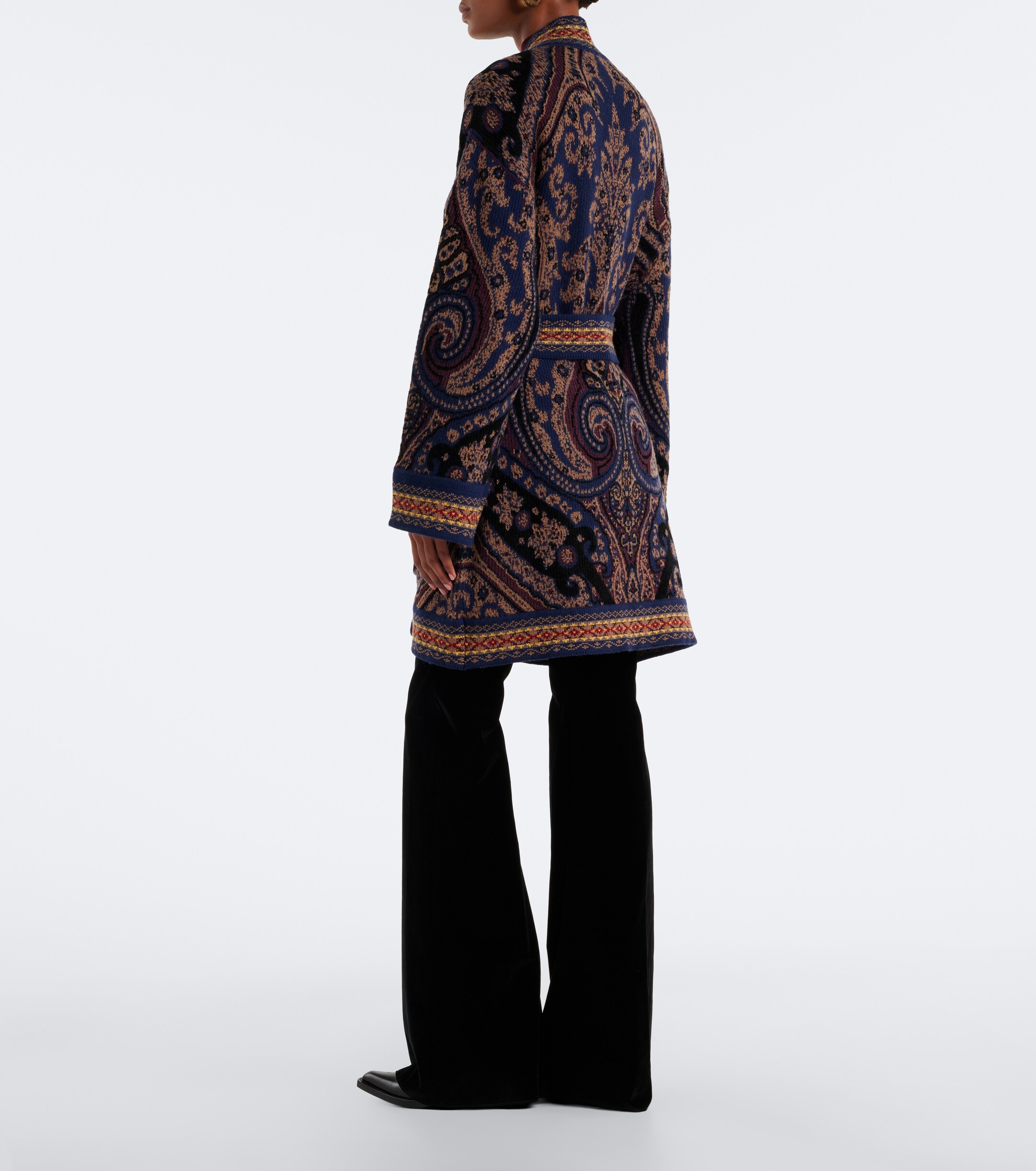 Etro Etro Jacquard wool-blend wrap cardigan