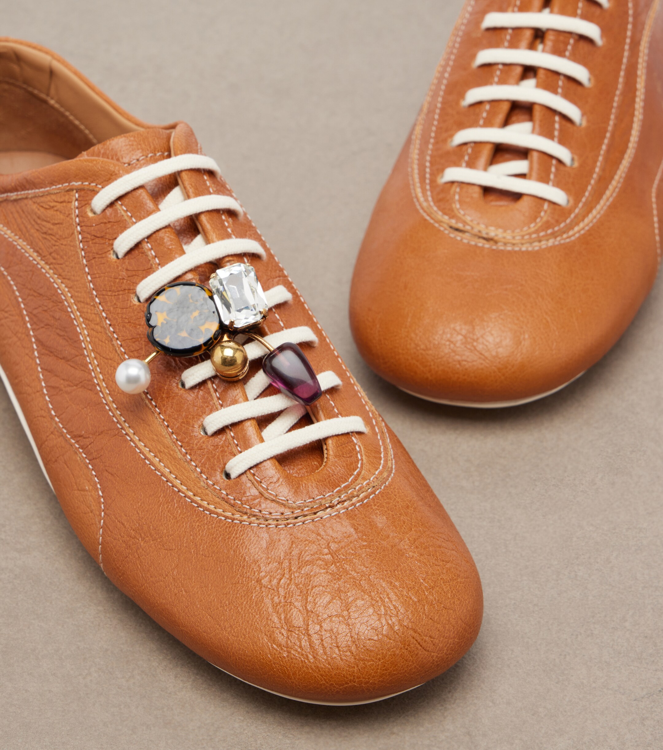 Dries Van Noten Dries Van Noten Embellished leather sneakers