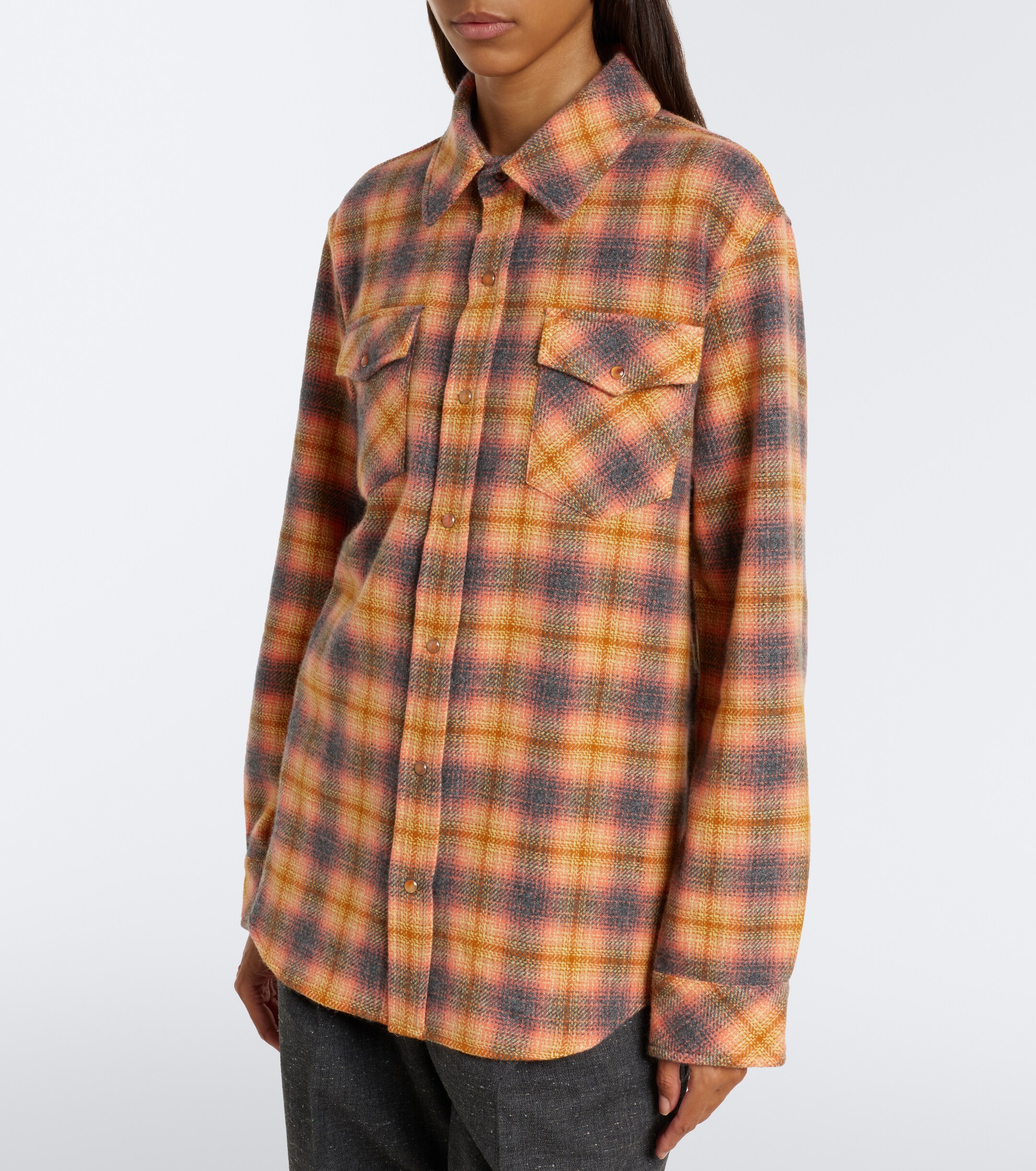God's True Cashmere God's True Cashmere Seeker plaid cashmere shirt