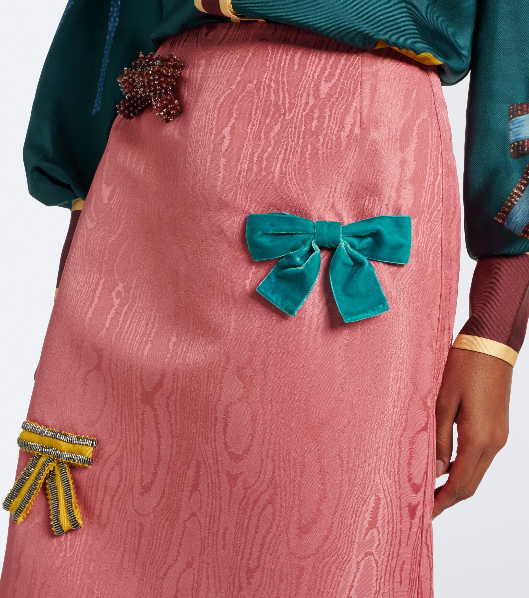 Alémais Alémais Valentina embellished moiré midi skirt