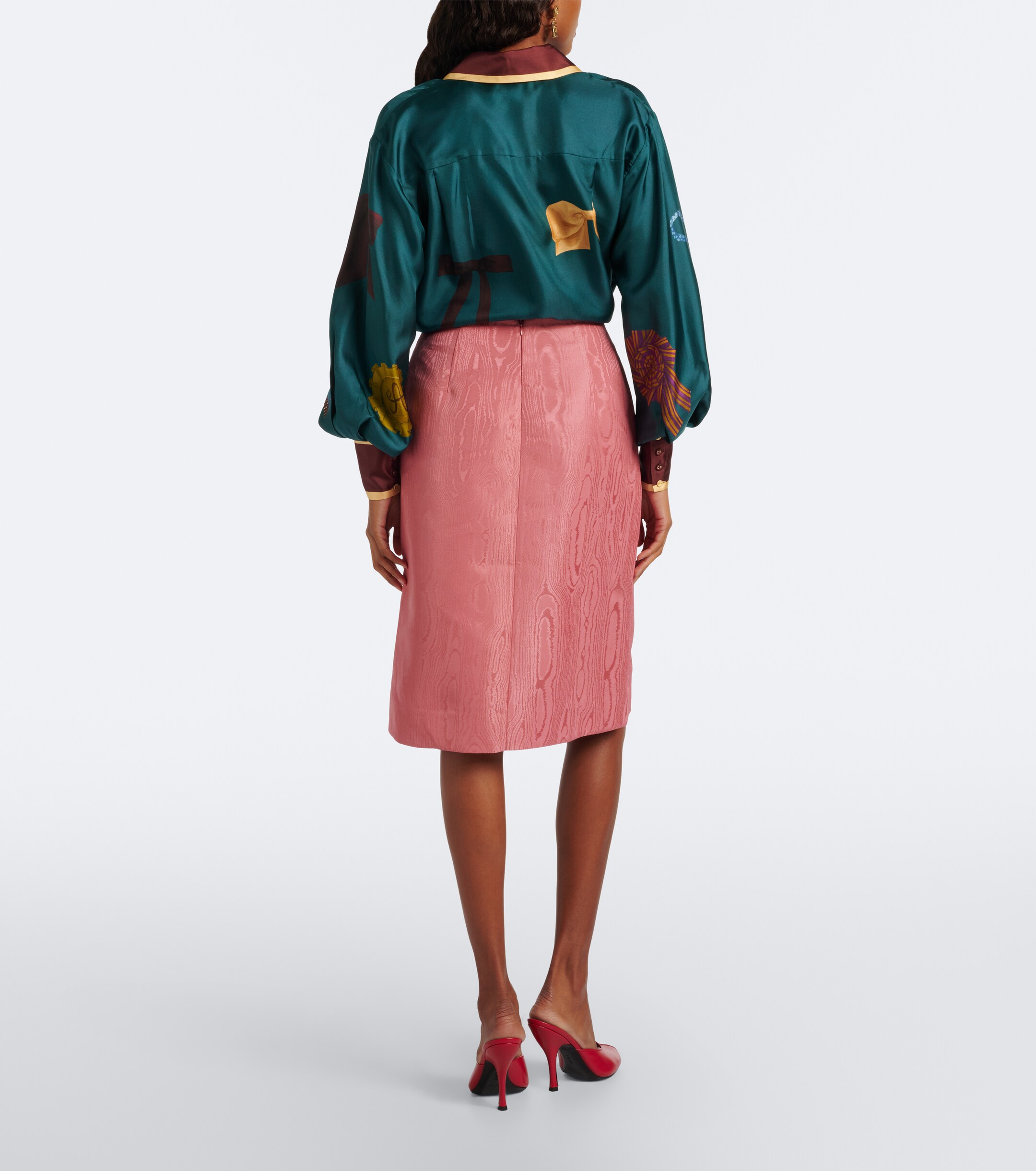 Alémais Alémais Valentina embellished moiré midi skirt