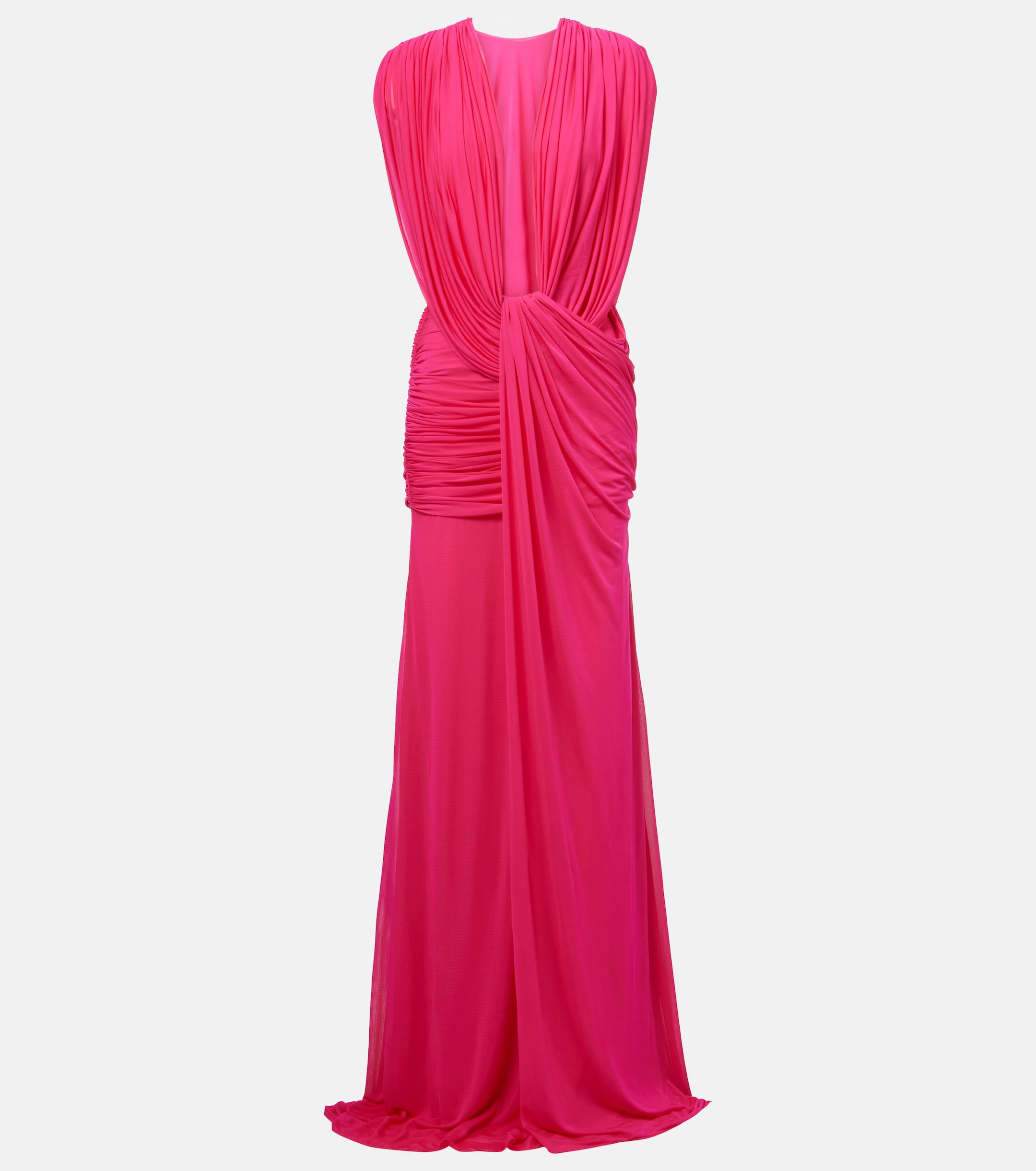 christopher esber draped silk-georgette maxi dress Christopher Esber Draped Open-Back Lace-Trimmed Printed Silk-Georgette Maxi  Dress in Natural