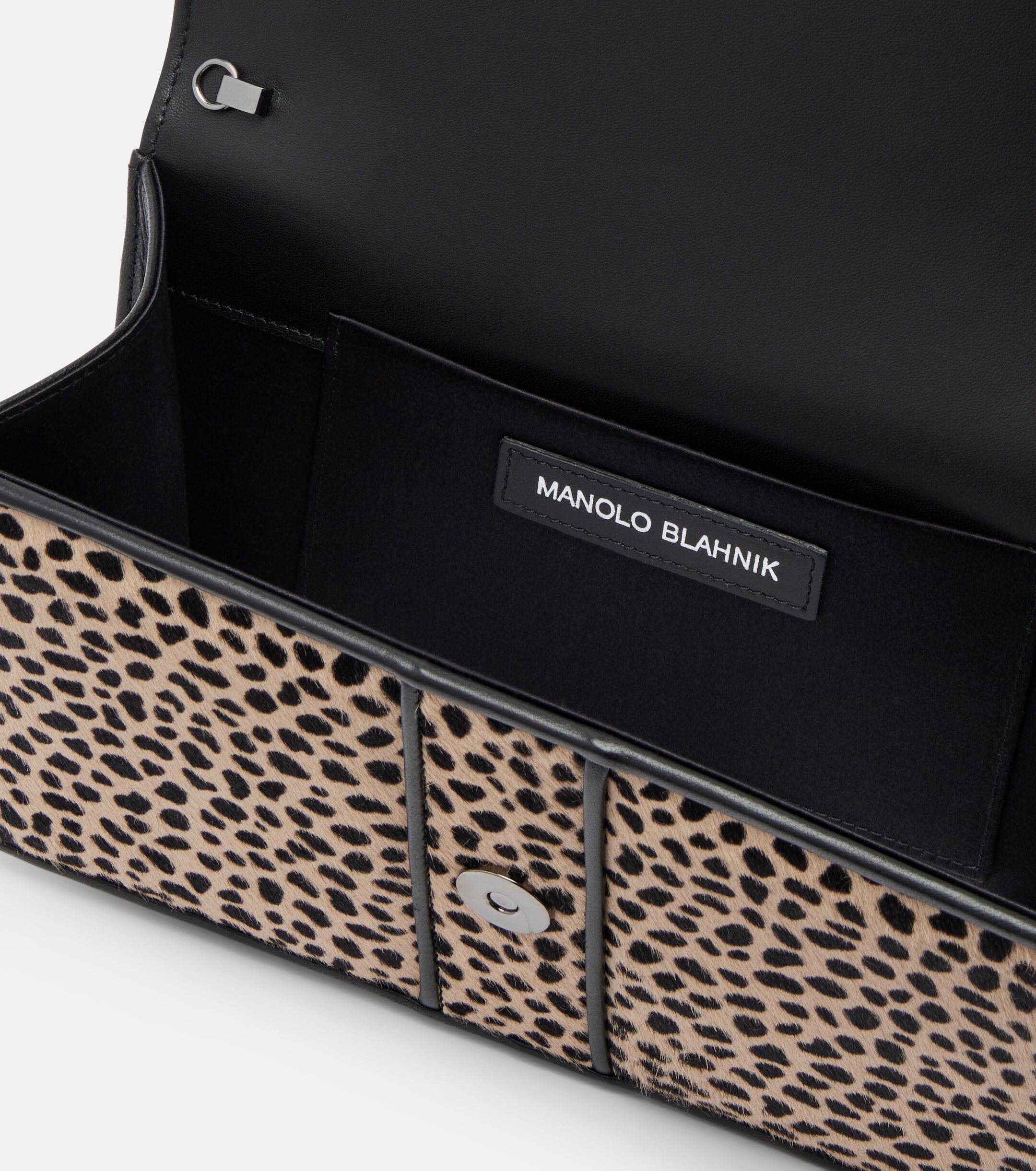 MANOLO BLAHNIK Capri embellished calf hair clutch