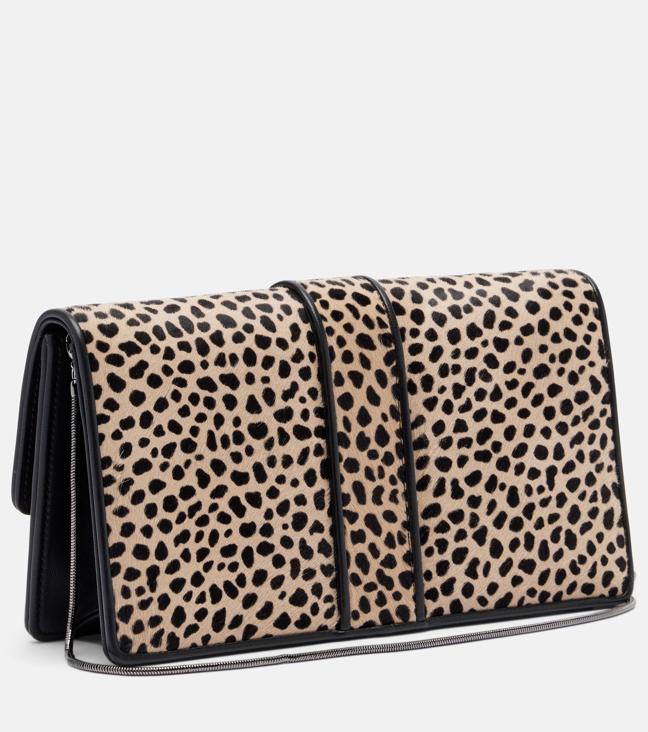MANOLO BLAHNIK Capri embellished calf hair clutch