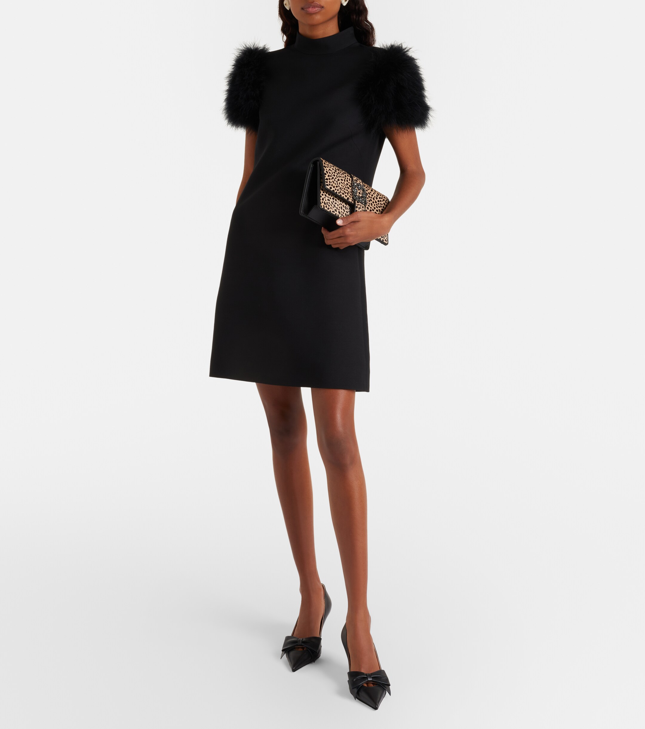 MANOLO BLAHNIK Capri embellished calf hair clutch