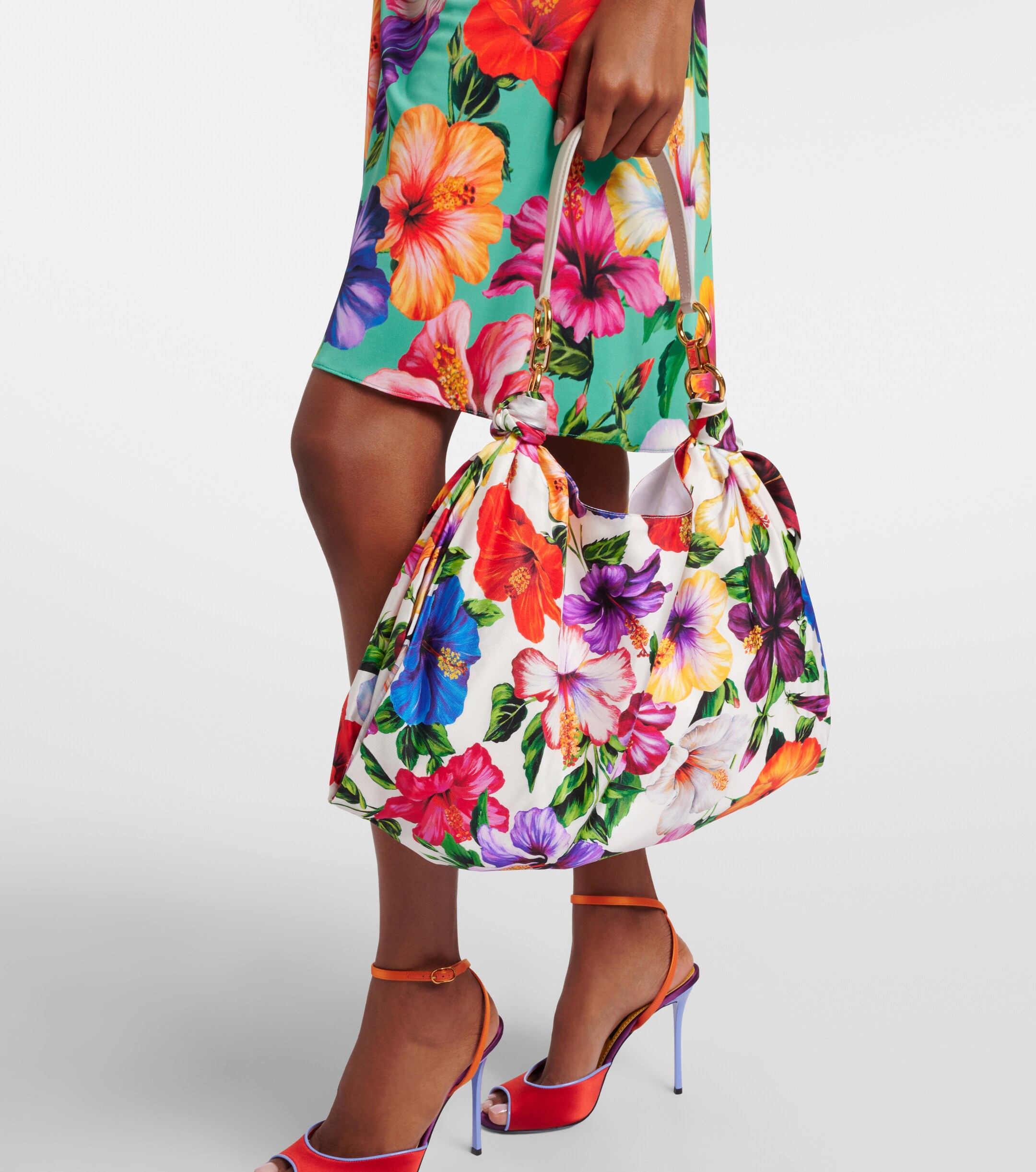 Dolce&Gabbana Medium floral satin shoulder bag