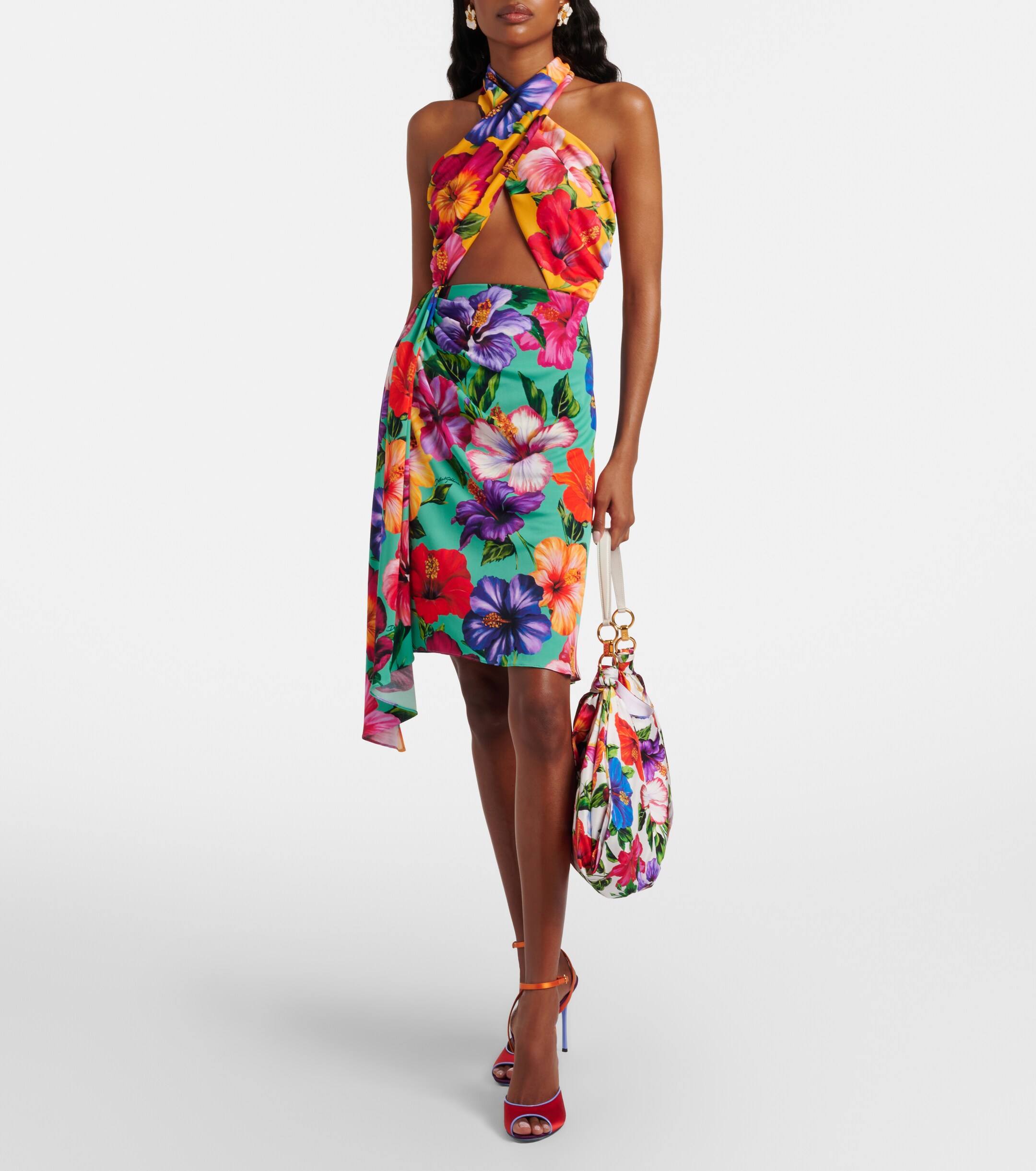 Dolce&Gabbana Medium floral satin shoulder bag