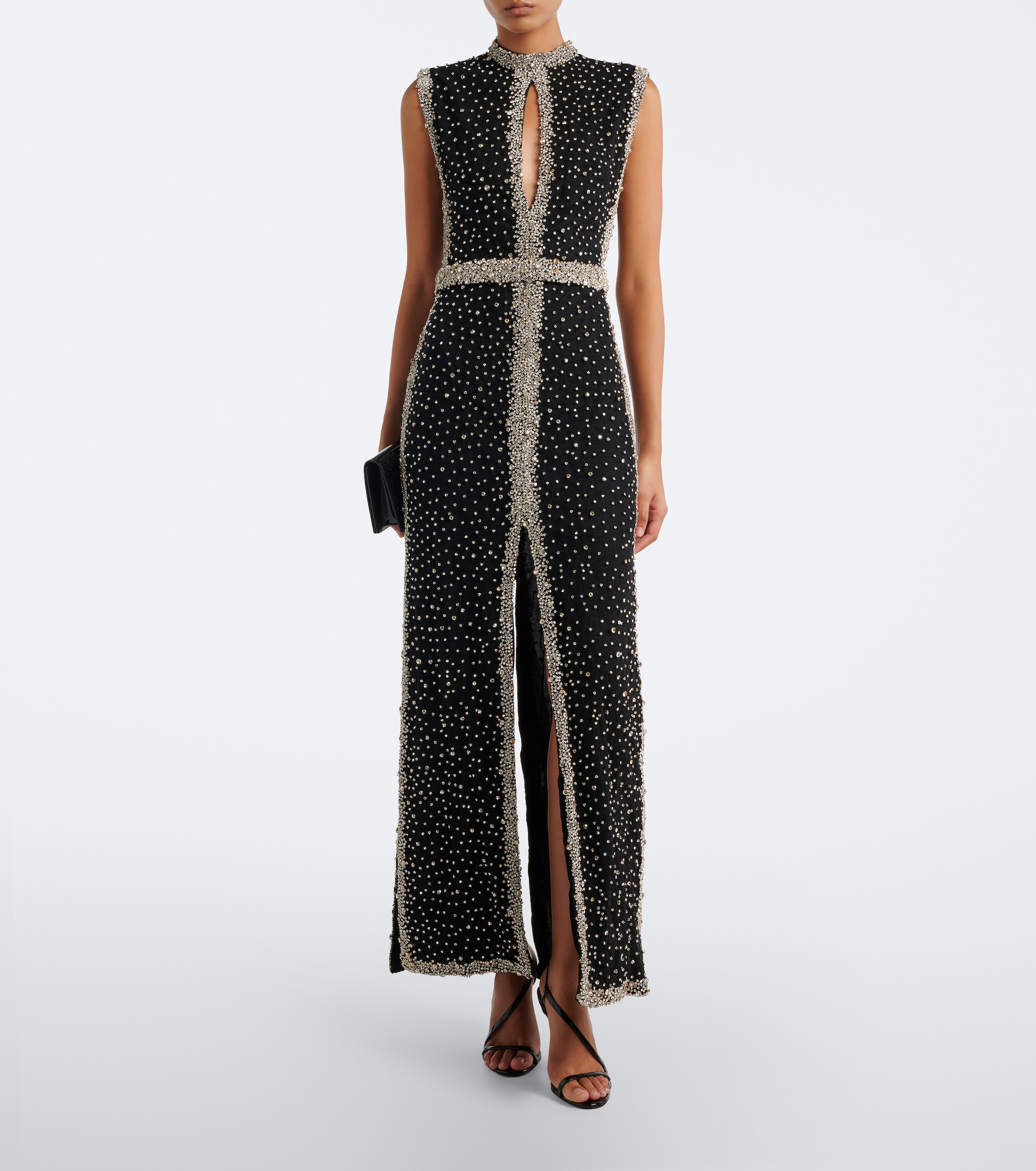 Costarellos Costarellos Belina cutout crystal-embellished gown