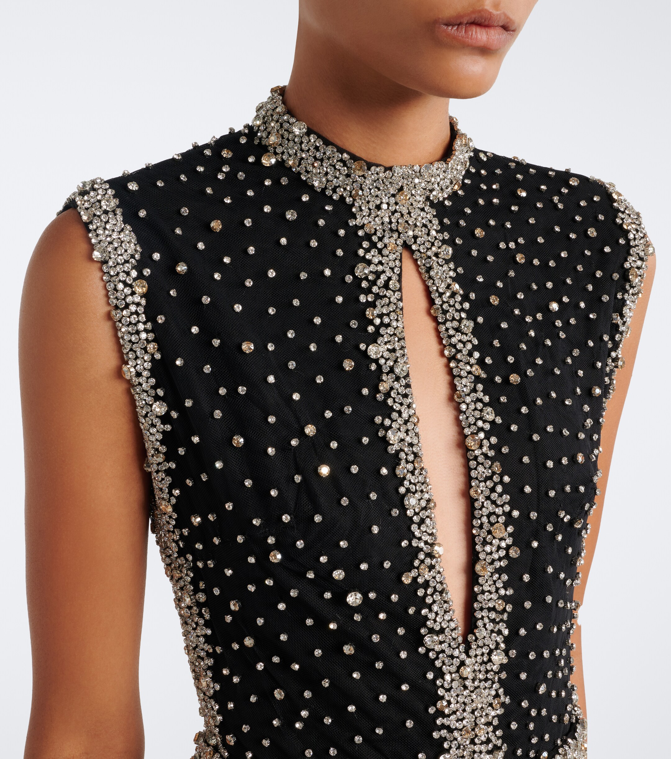 Costarellos Costarellos Belina cutout crystal-embellished gown