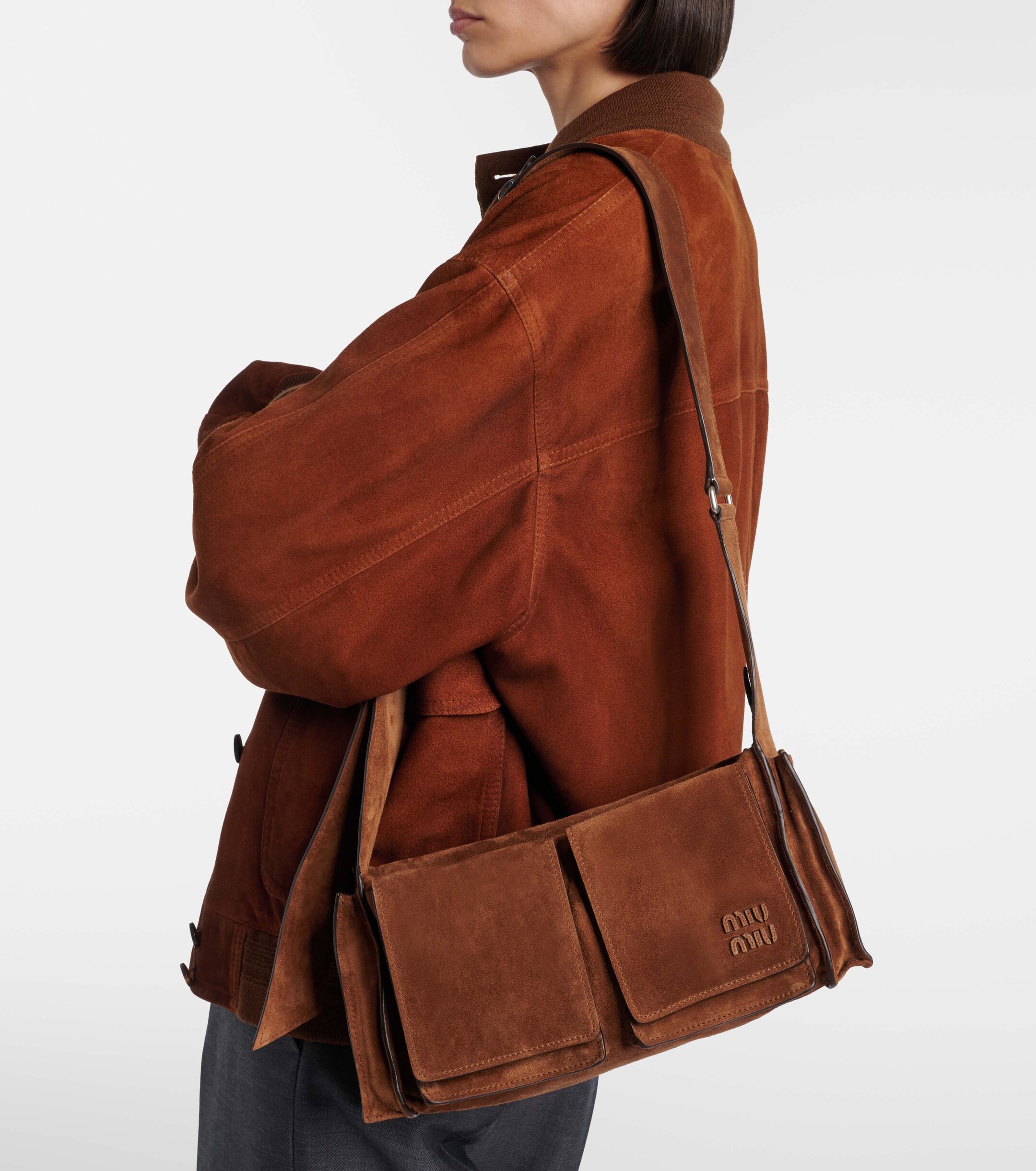 Miu Miu Utilitaire suede shoulder bag