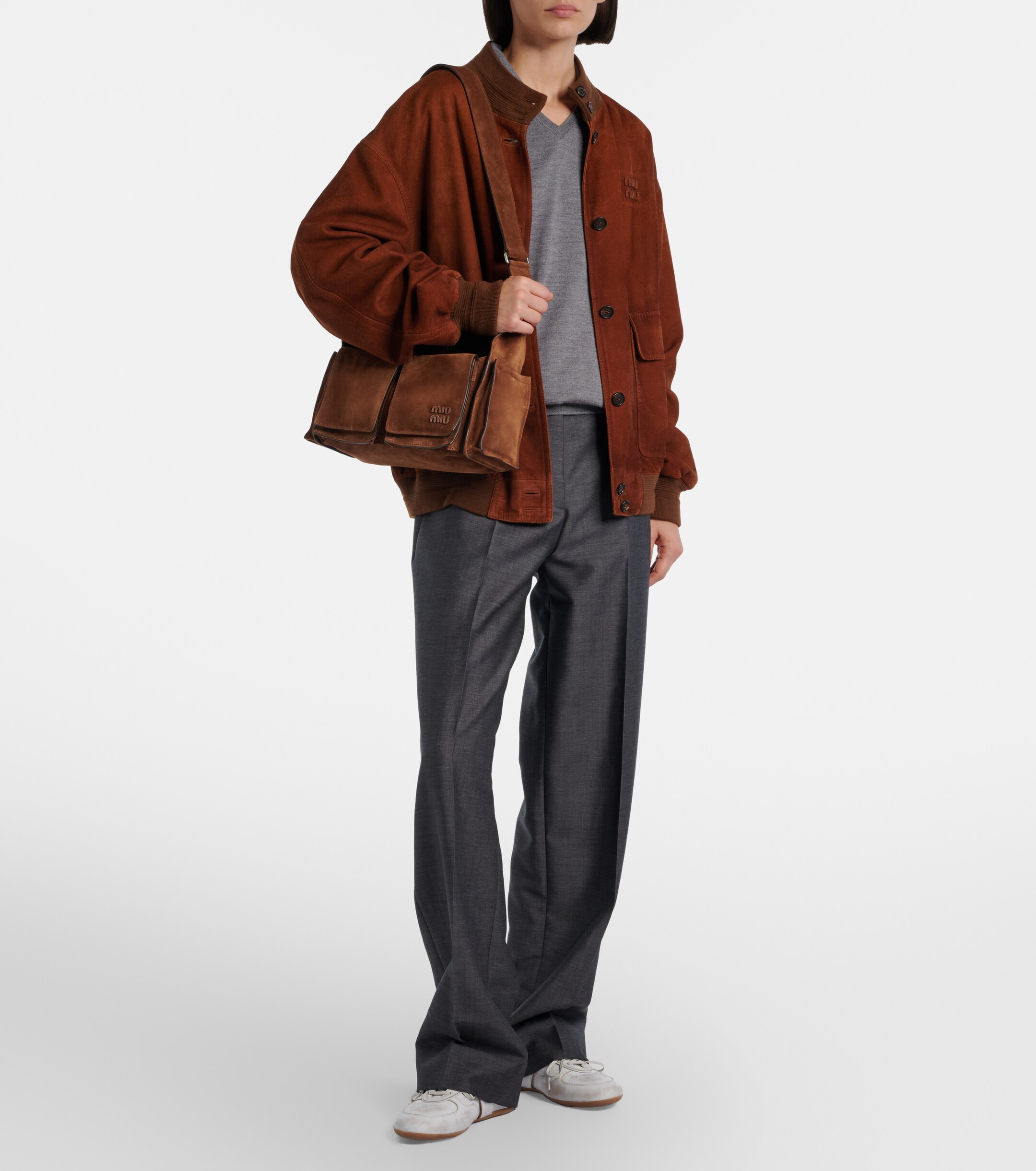 Miu Miu Utilitaire suede shoulder bag