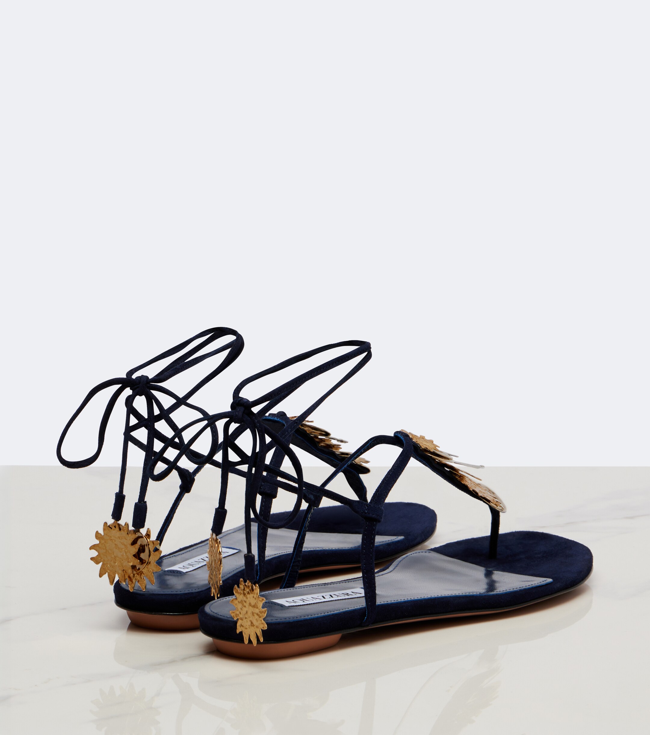 AQUAZZURA Aquazzura Night Stars embellished suede thong sandals