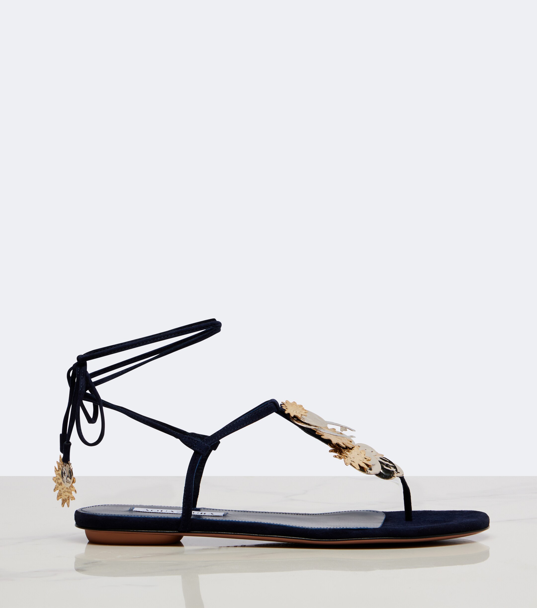 AQUAZZURA Aquazzura Night Stars embellished suede thong sandals