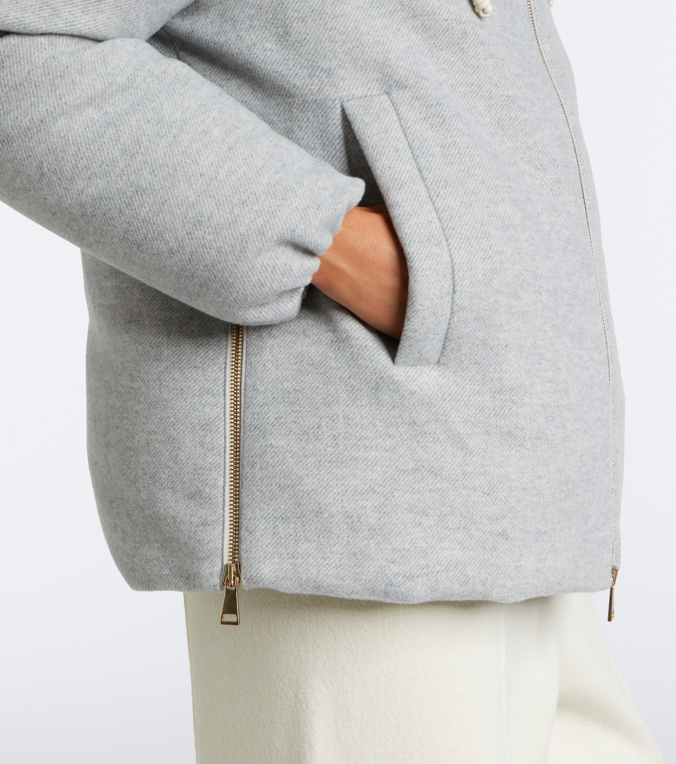 Moncler Moncler Vivante wool and cashmere down jacket