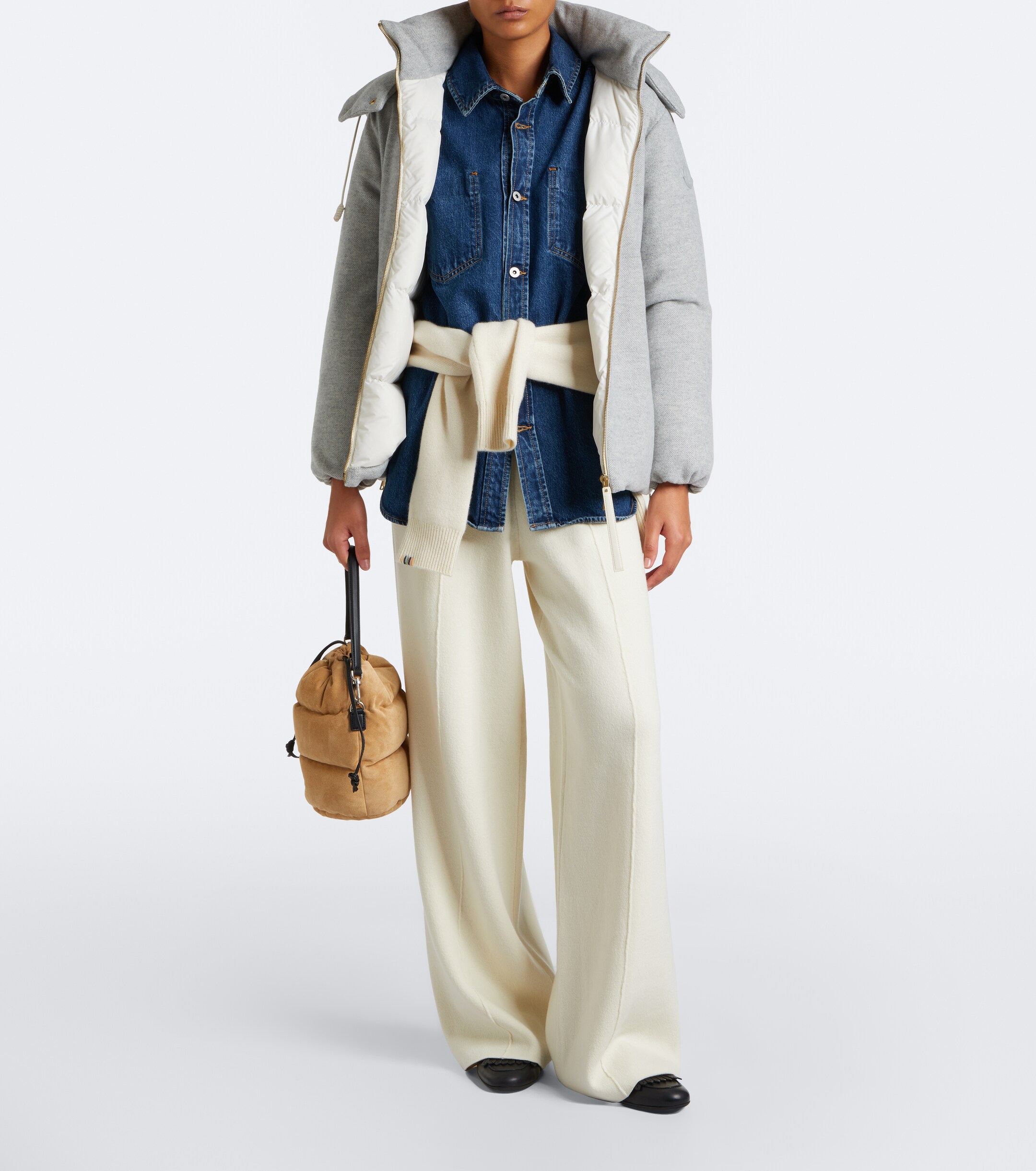 Moncler Moncler Vivante wool and cashmere down jacket