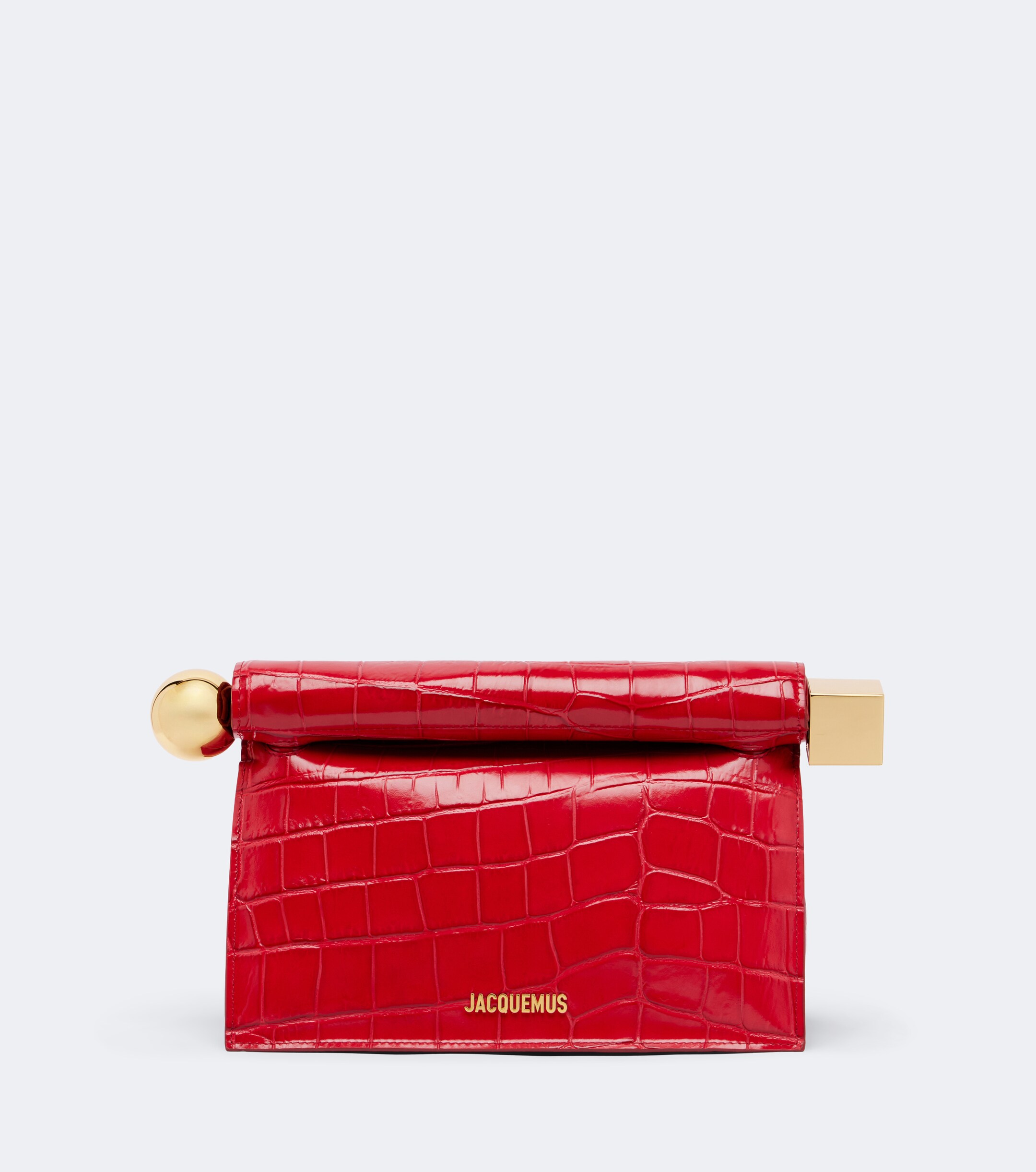 Jacquemus Rond Carré Small croc-effect leather clutch