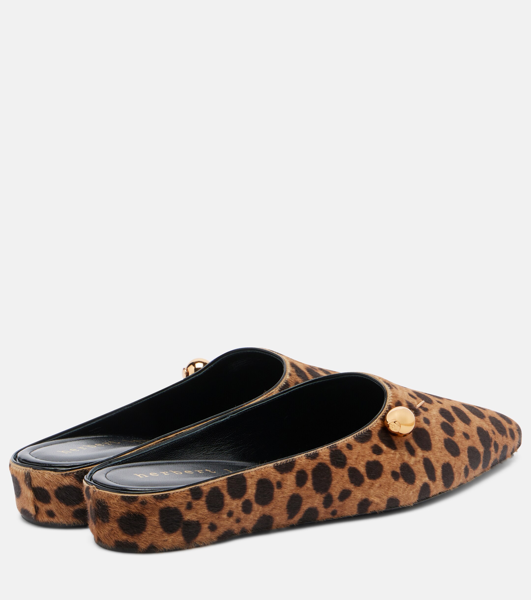 Herbert Levine Herbert Levine Sleep On It cheetah-print calf hair mules
