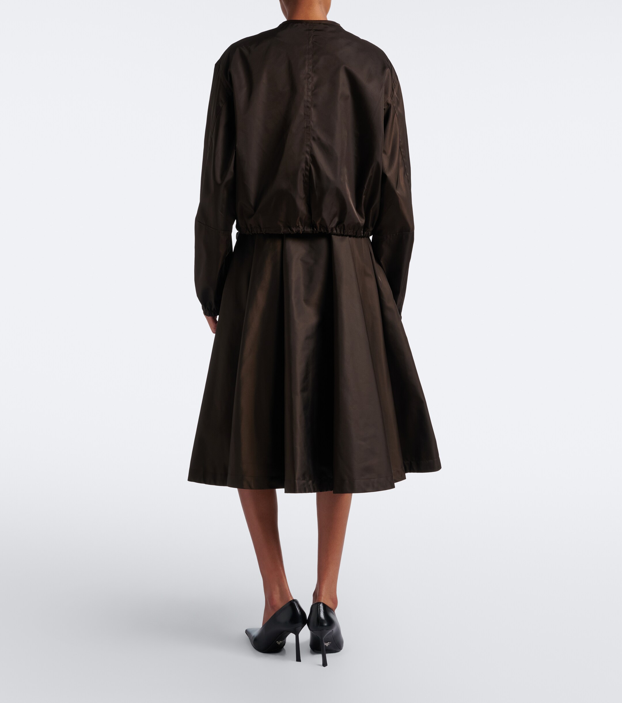 Prada Prada Re-Nylon belted midi skirt