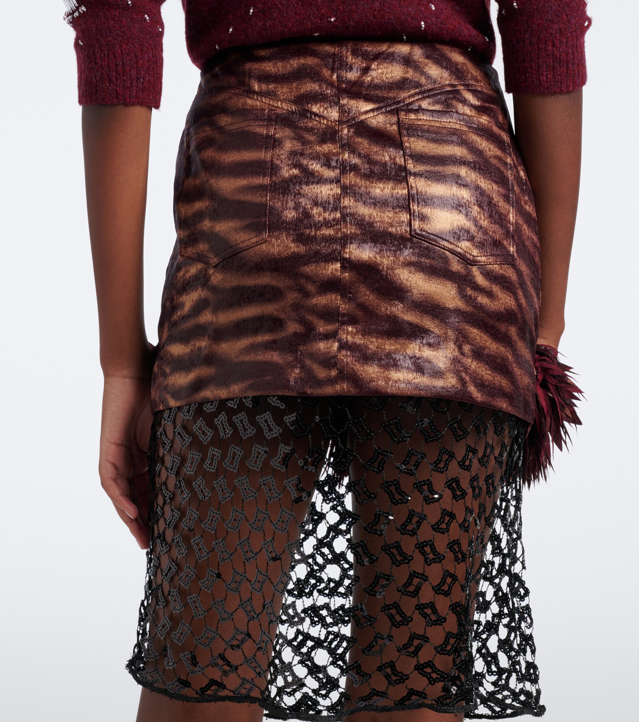Jacques Wei Jacques Wei Fringed paneled sequined miniskirt