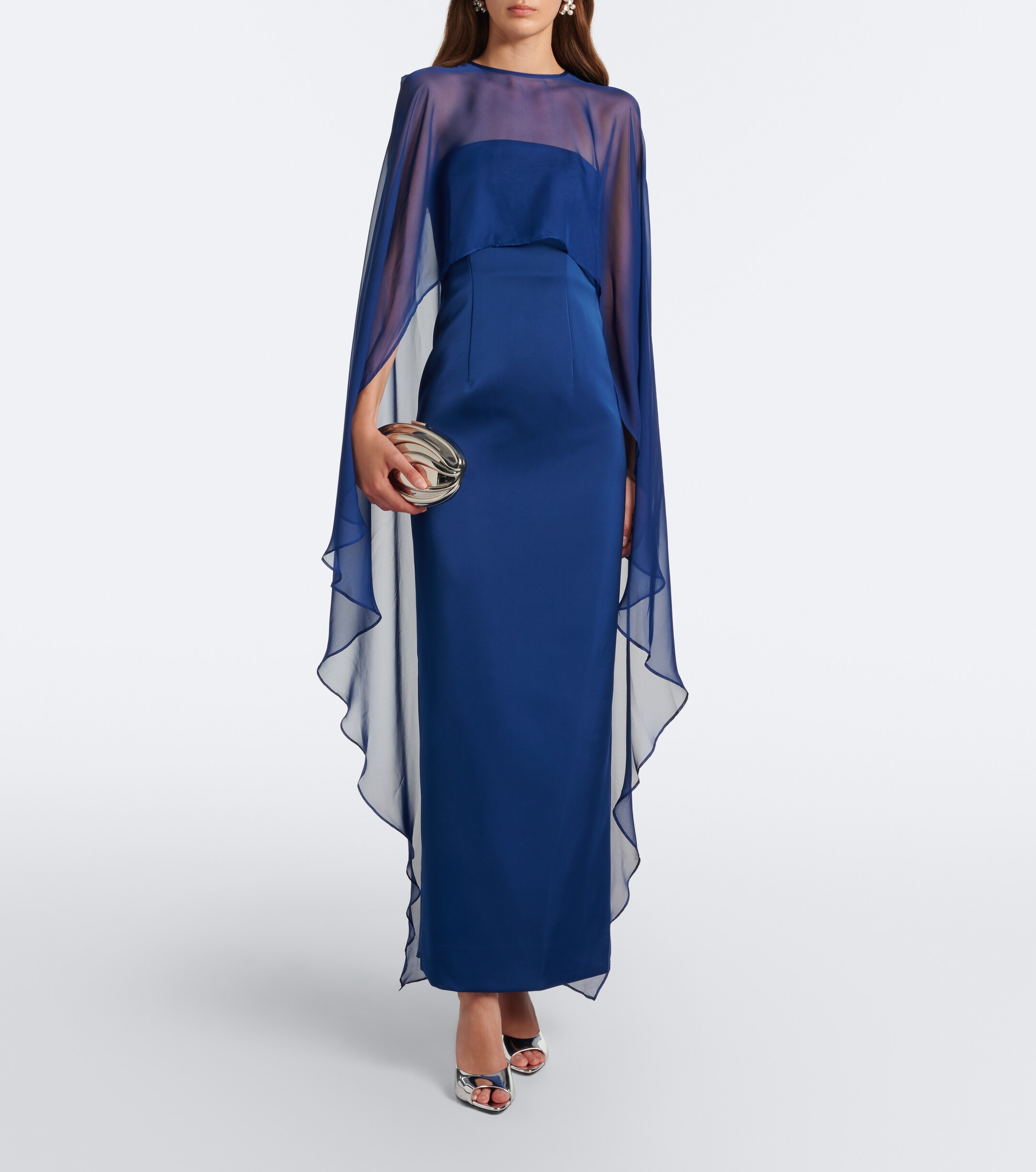 SIMKHAI Simkhai Fiora caped organza-trimmed gown