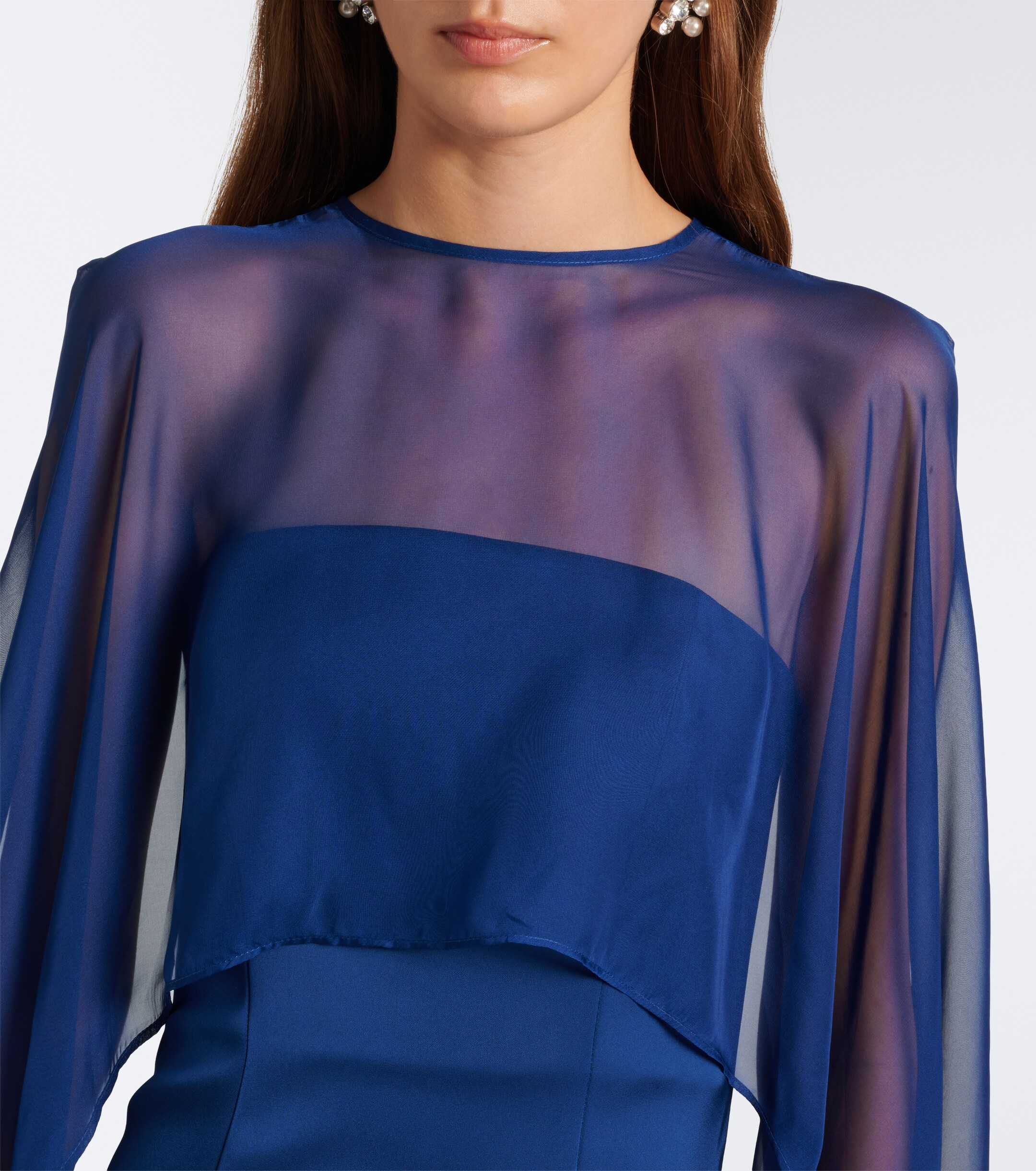 SIMKHAI Simkhai Fiora caped organza-trimmed gown