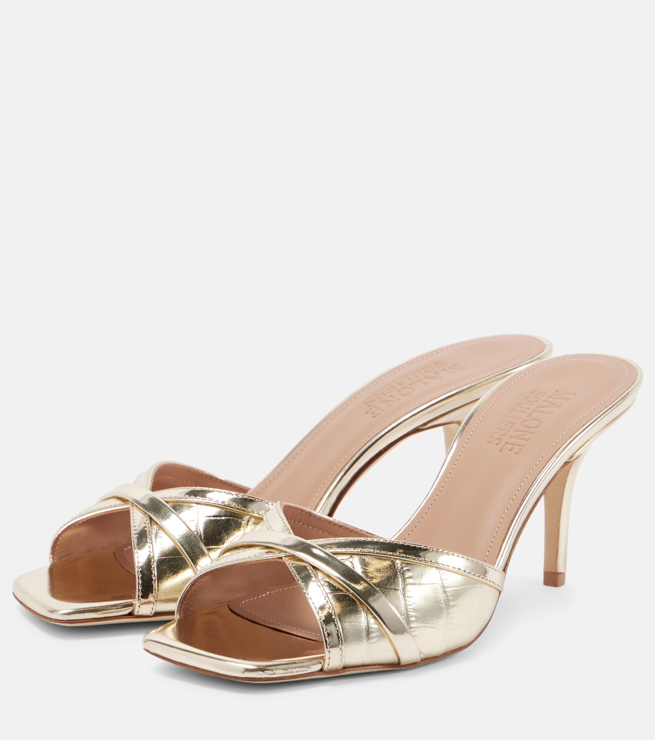 Malone Souliers Perla 70 croc-effect leather mules