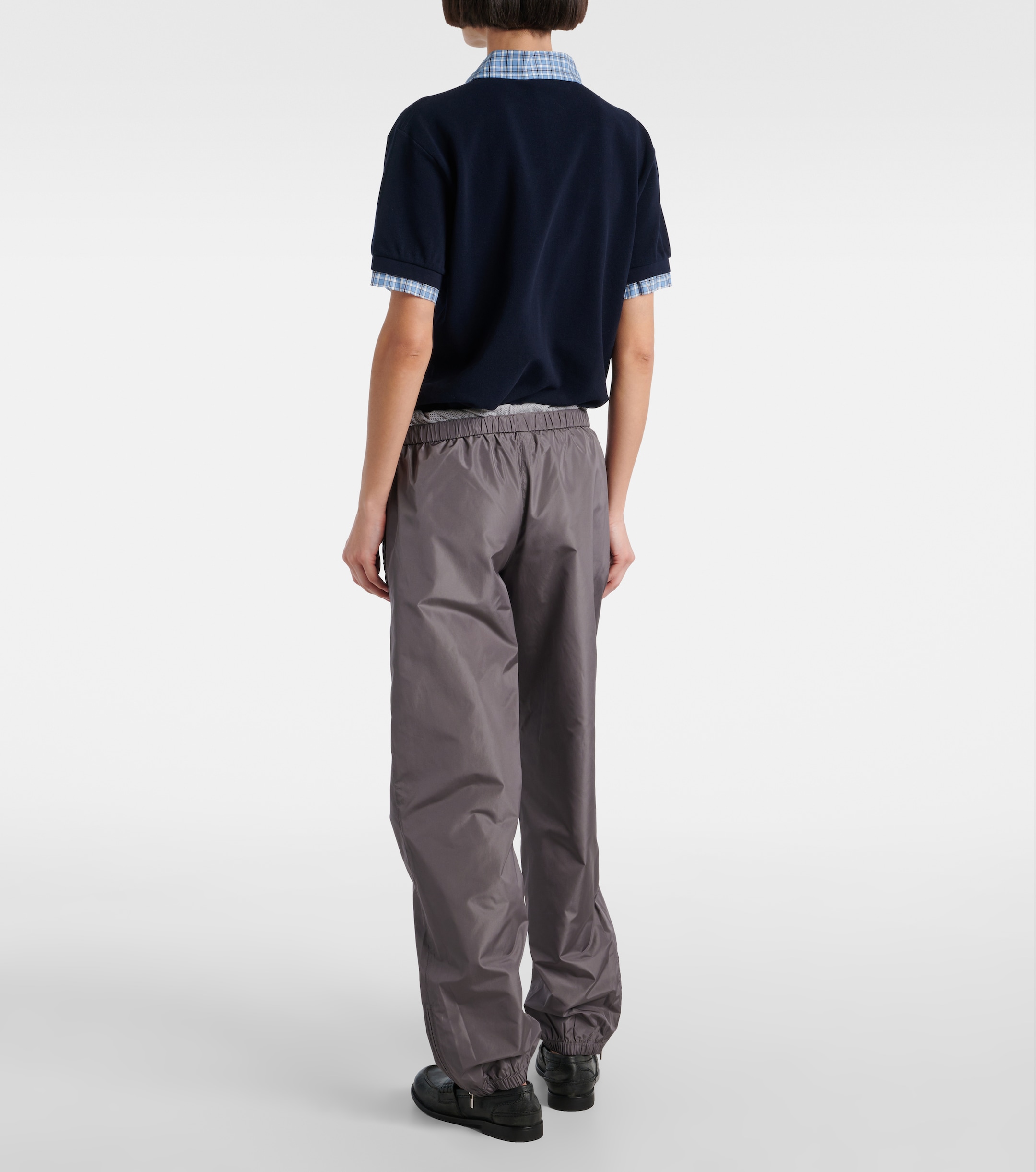 Miu Miu - Mesh-trimmed technical straight pants | Plush