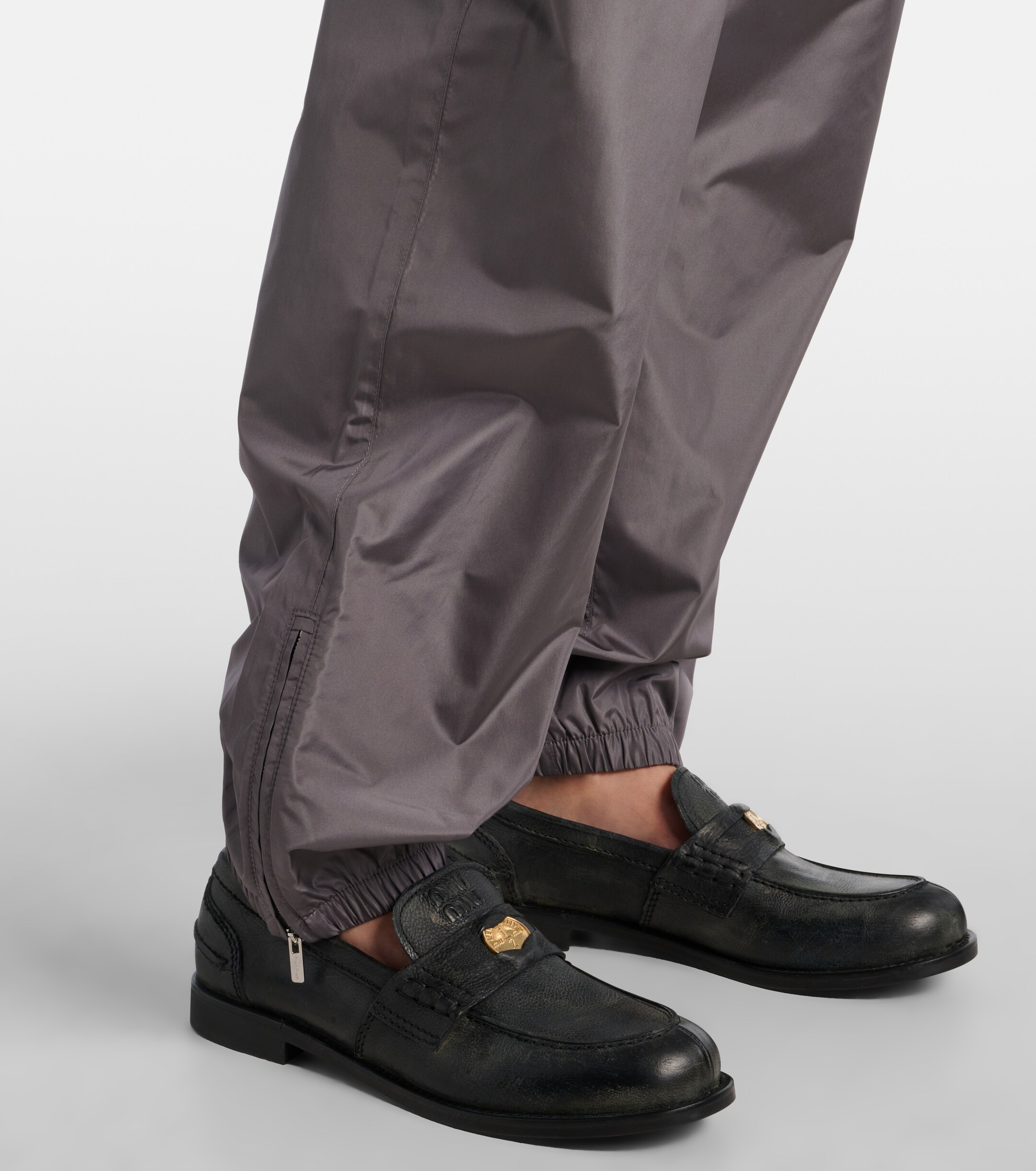 Miu Miu - Mesh-trimmed technical straight pants | Plush