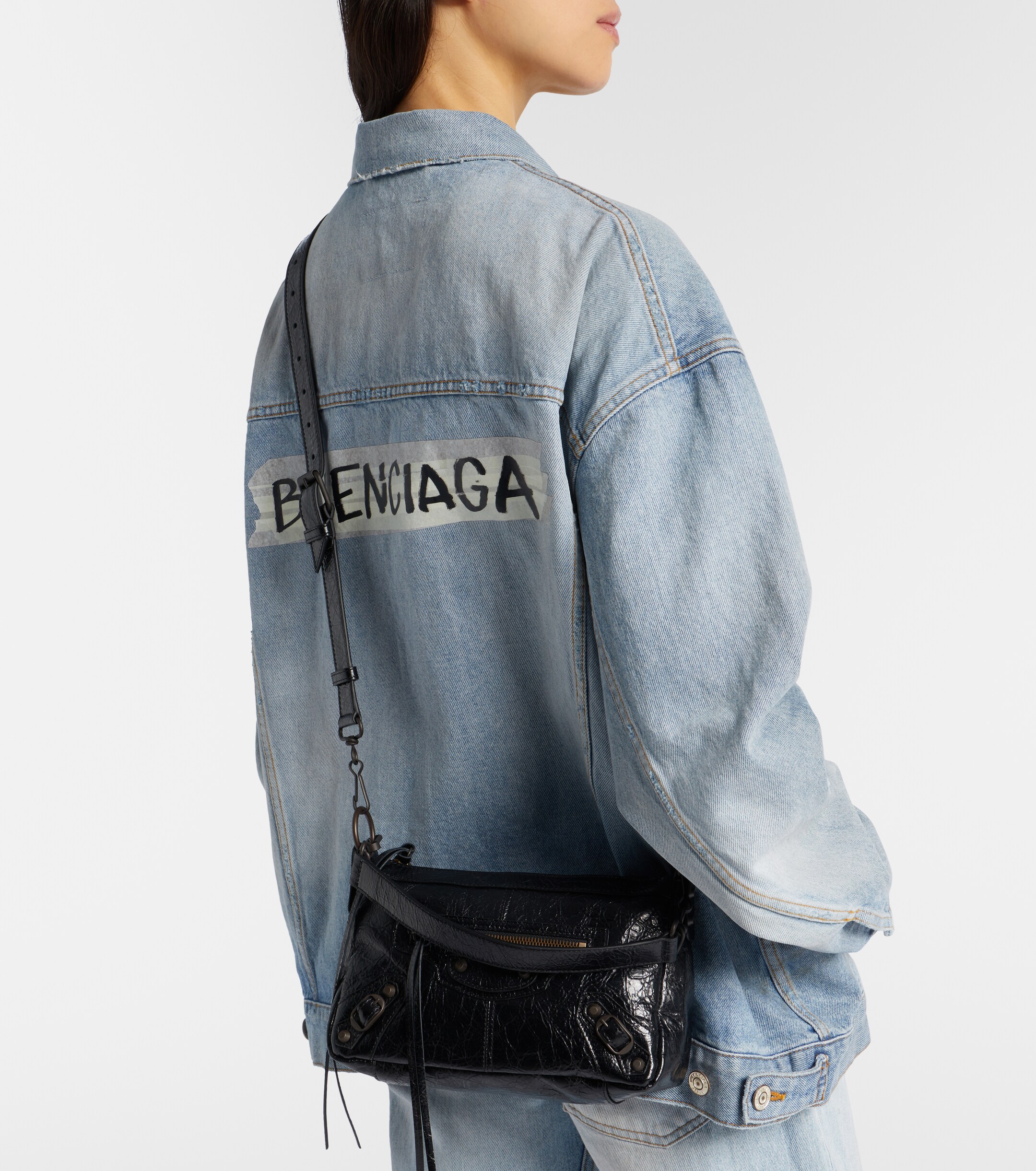 Balenciaga Le City Moto Mini leather shoulder bag