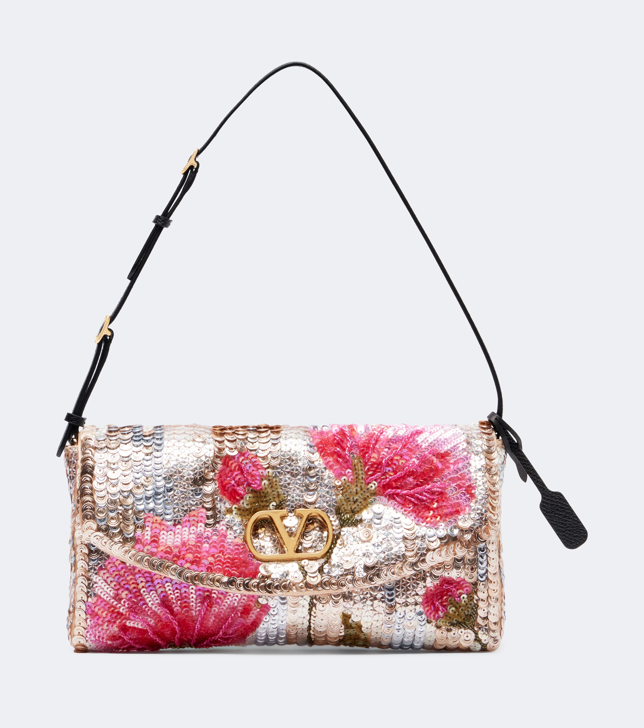 Valentino Garavani DeVain Small floral sequined shoulder bag