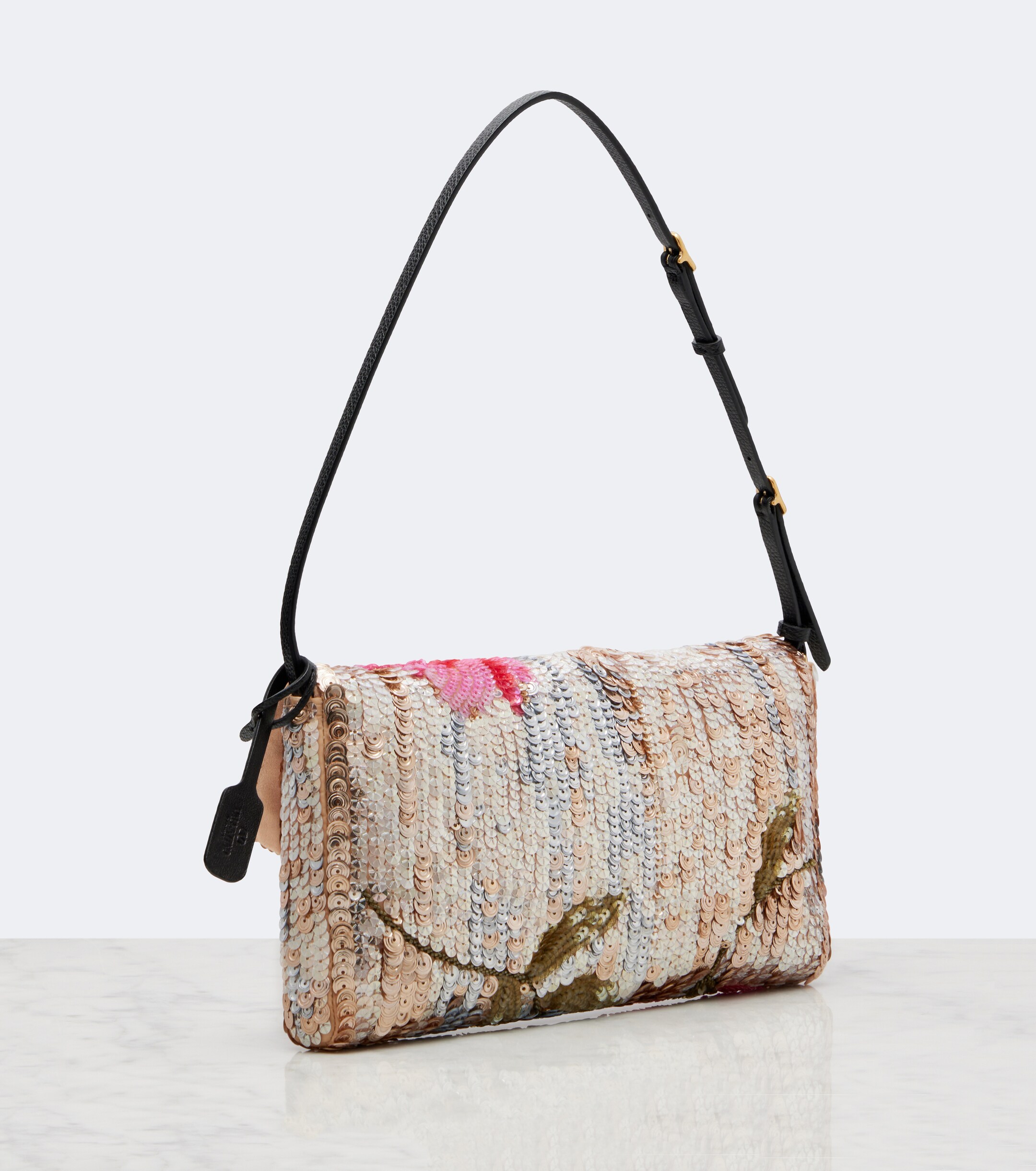 Valentino Garavani DeVain Small floral sequined shoulder bag thumbnail