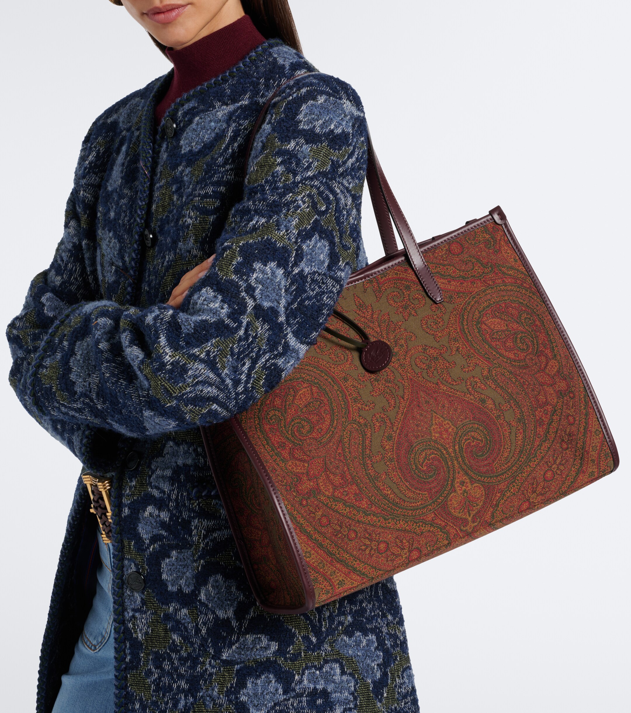 Etro Arnica Large coated canvas tote bag