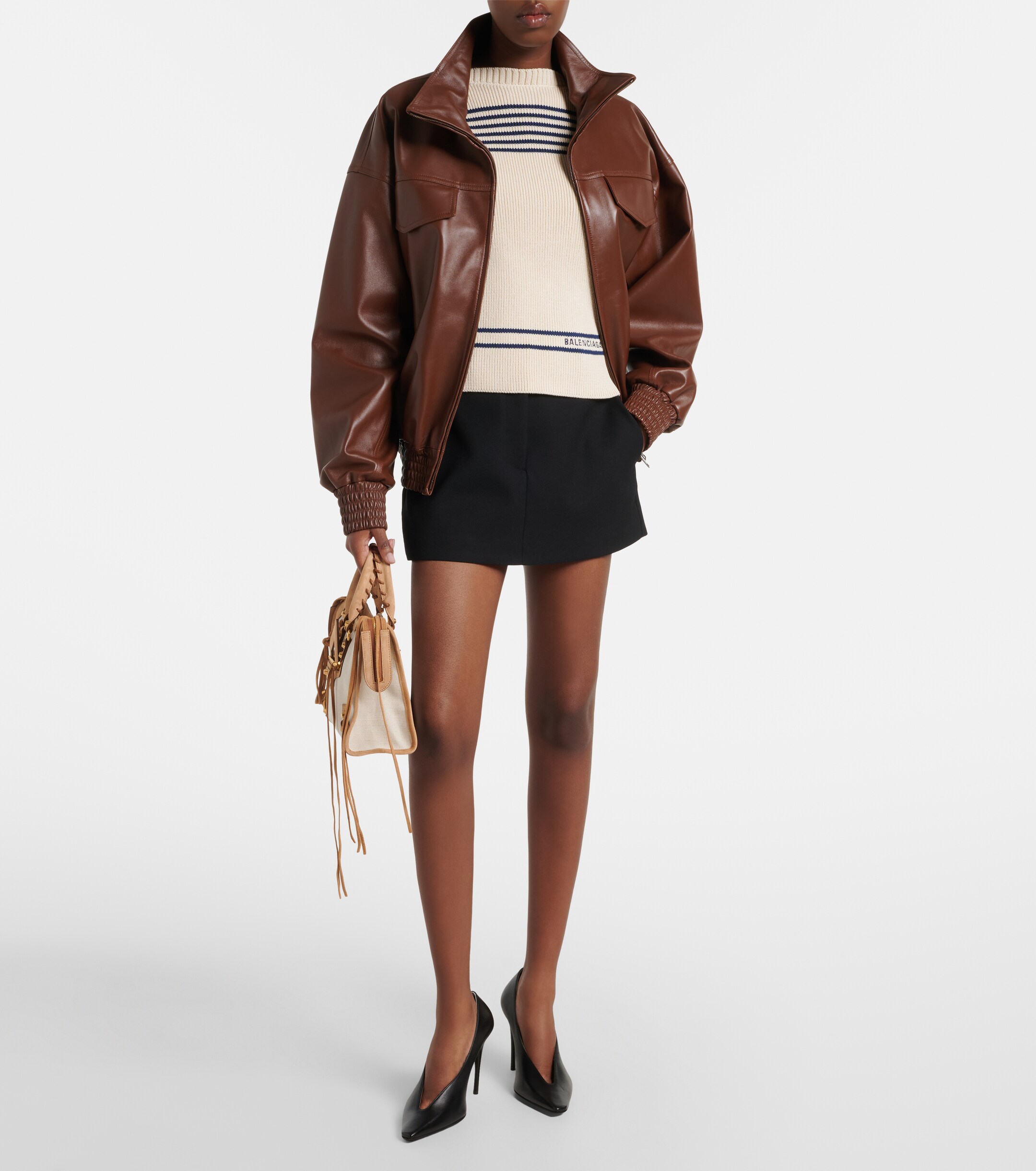 Balenciaga Le City Small canvas top-handle bag
