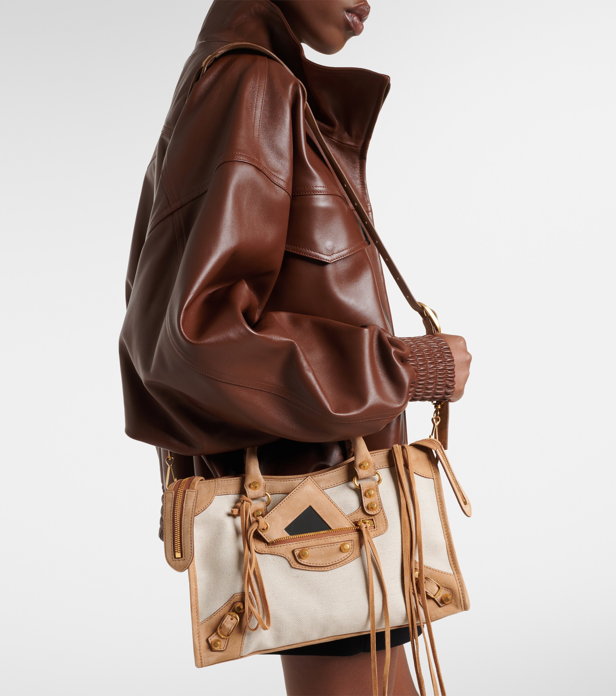 Balenciaga Le City Small canvas top-handle bag