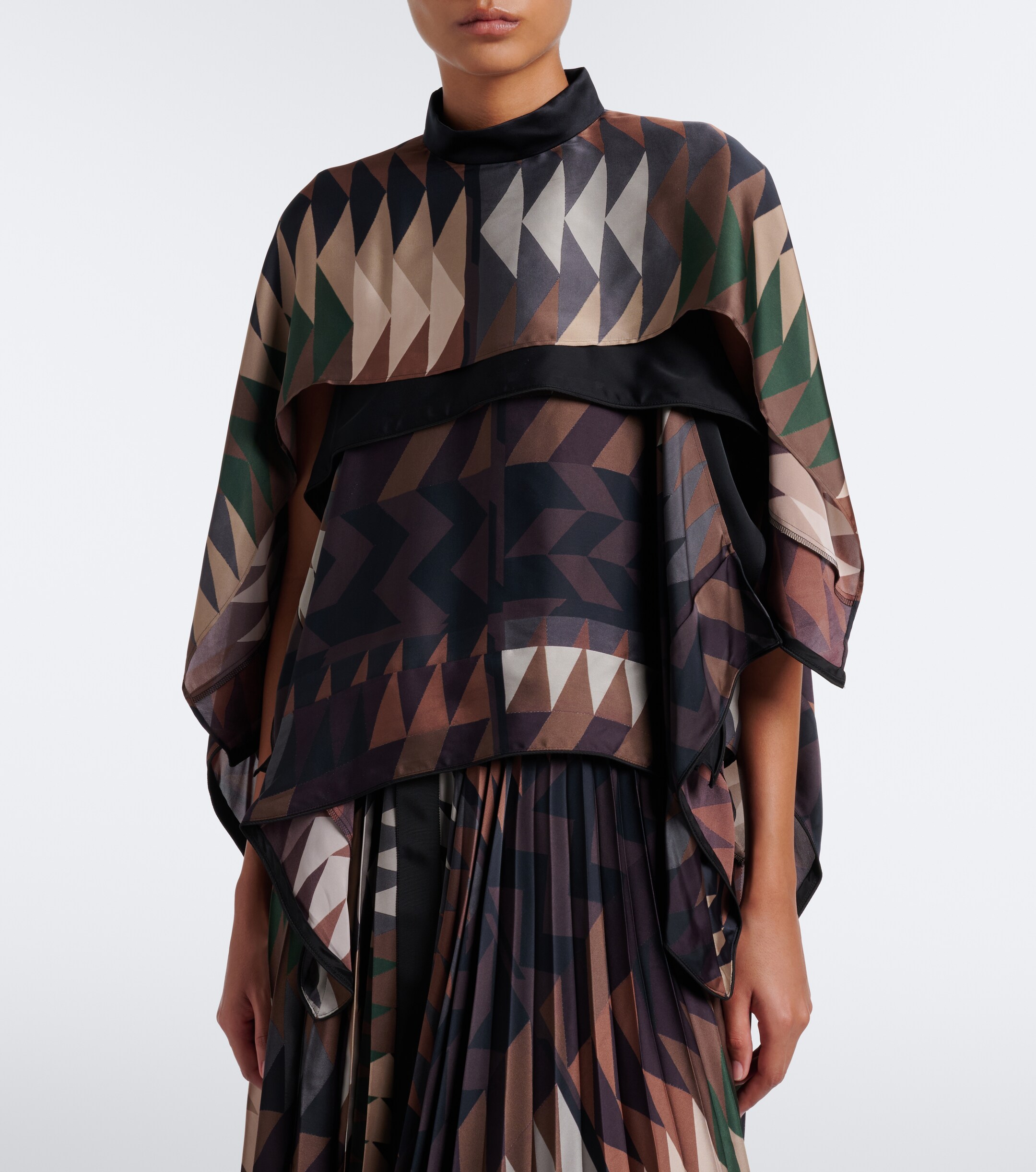 Sacai Sacai Printed satin top