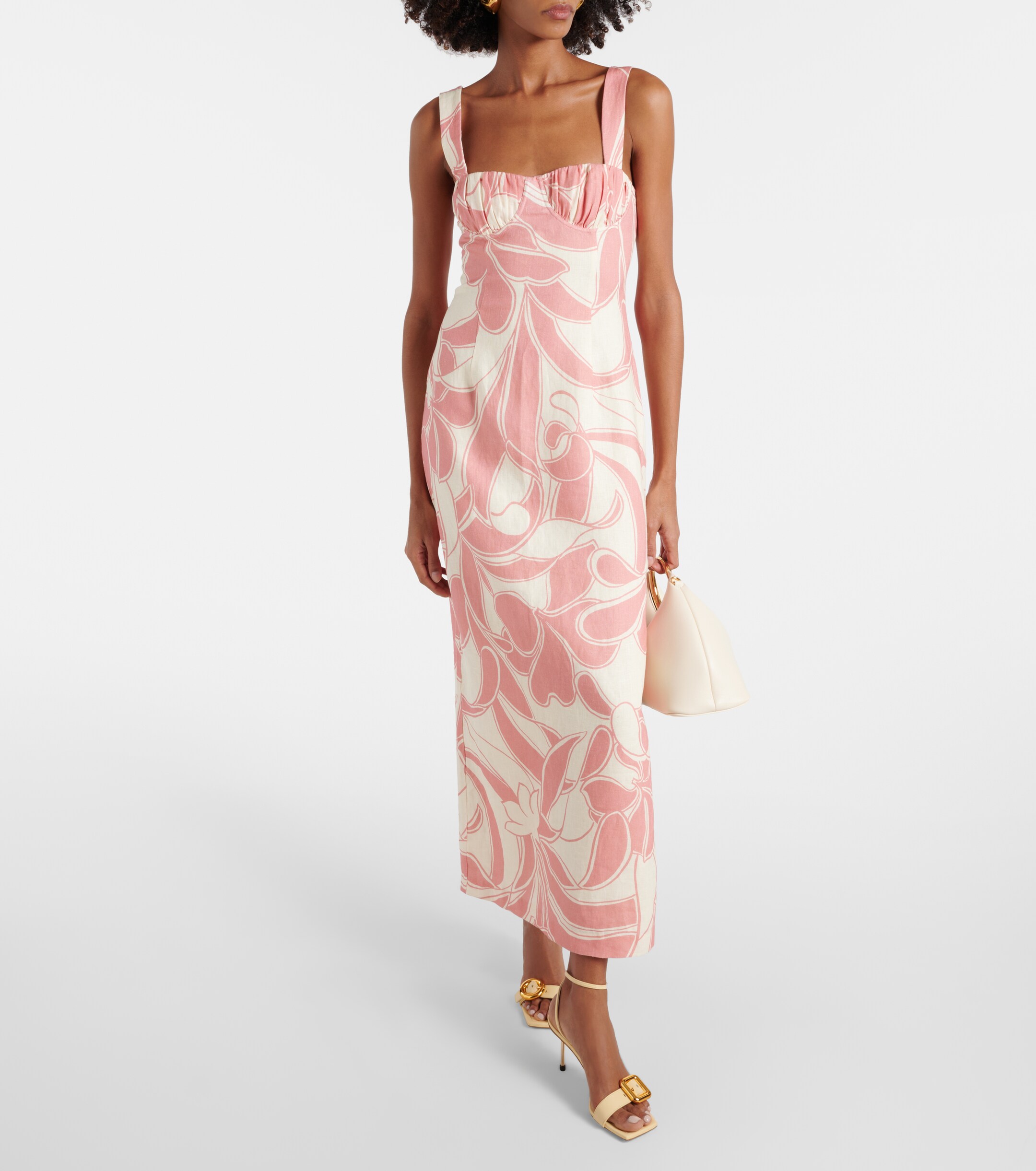SIR. Belletto printed linen midi dress