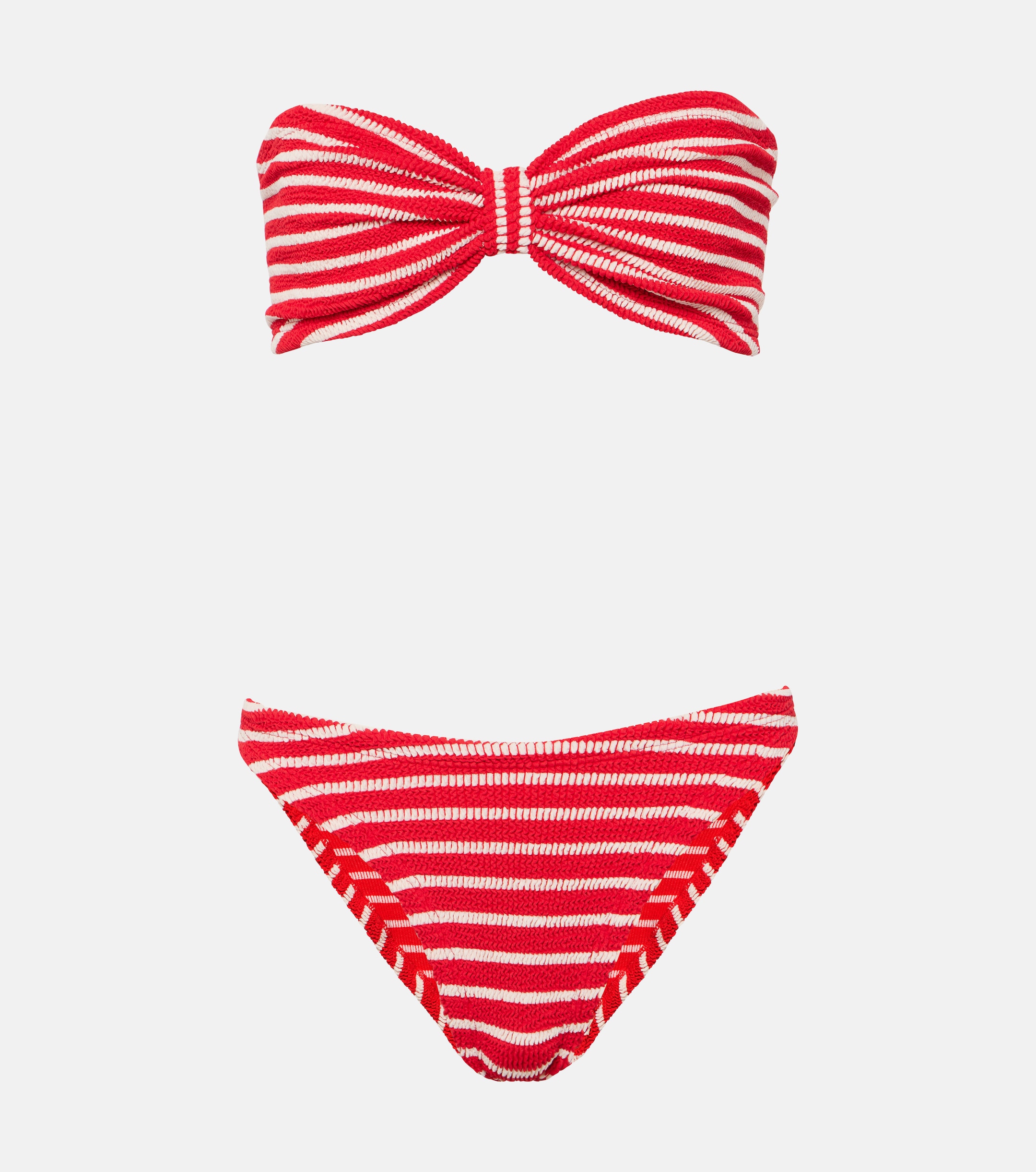 Hunza G Jean striped strapless bikini