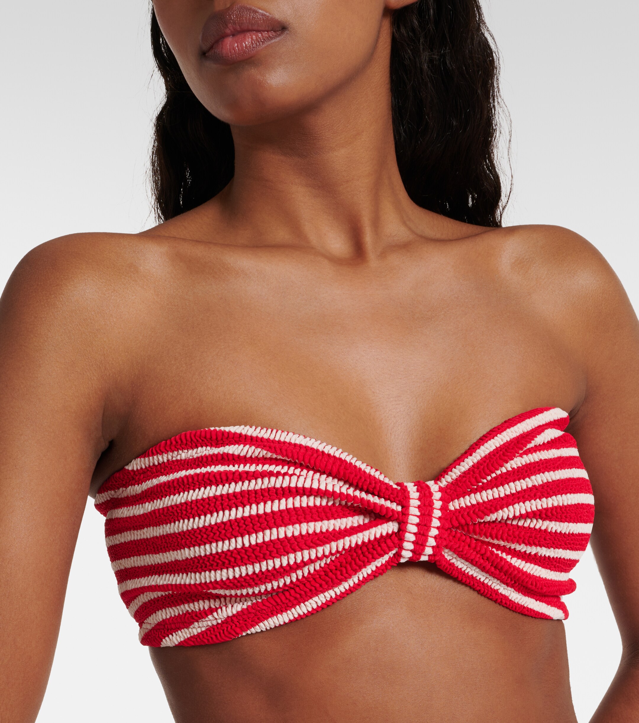 Hunza G Jean striped strapless bikini