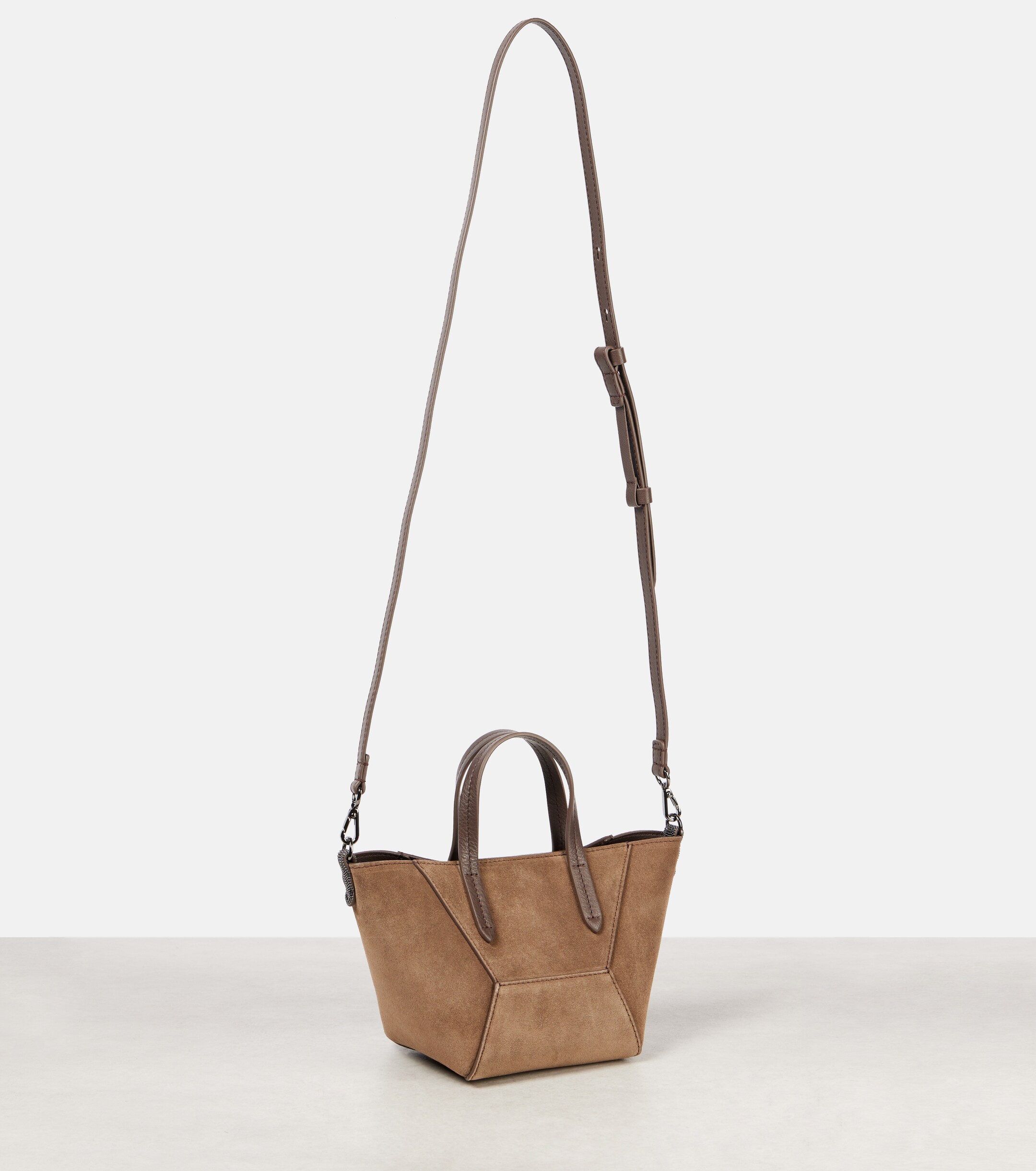 Brunello Cucinelli BC Duo Mini Monili suede tote bag