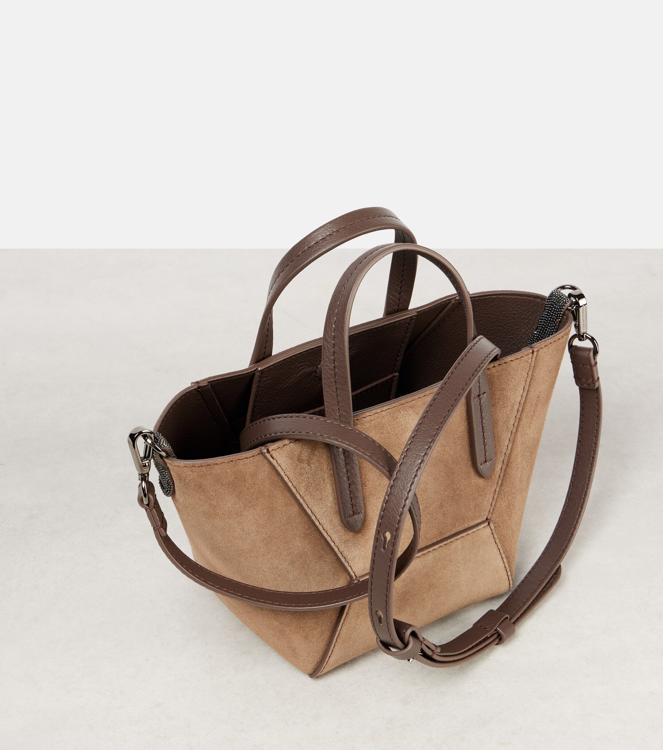 Brunello Cucinelli BC Duo Mini Monili suede tote bag