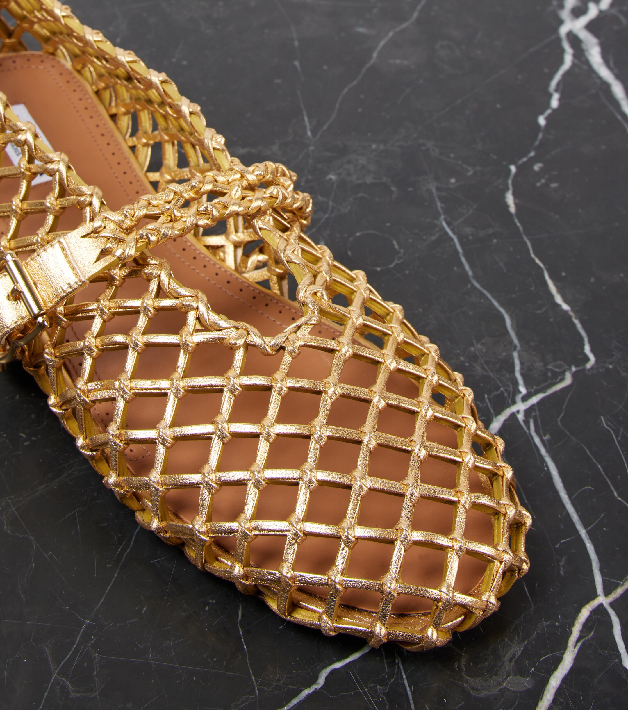 Alaïa Fishnet leather ballet flats