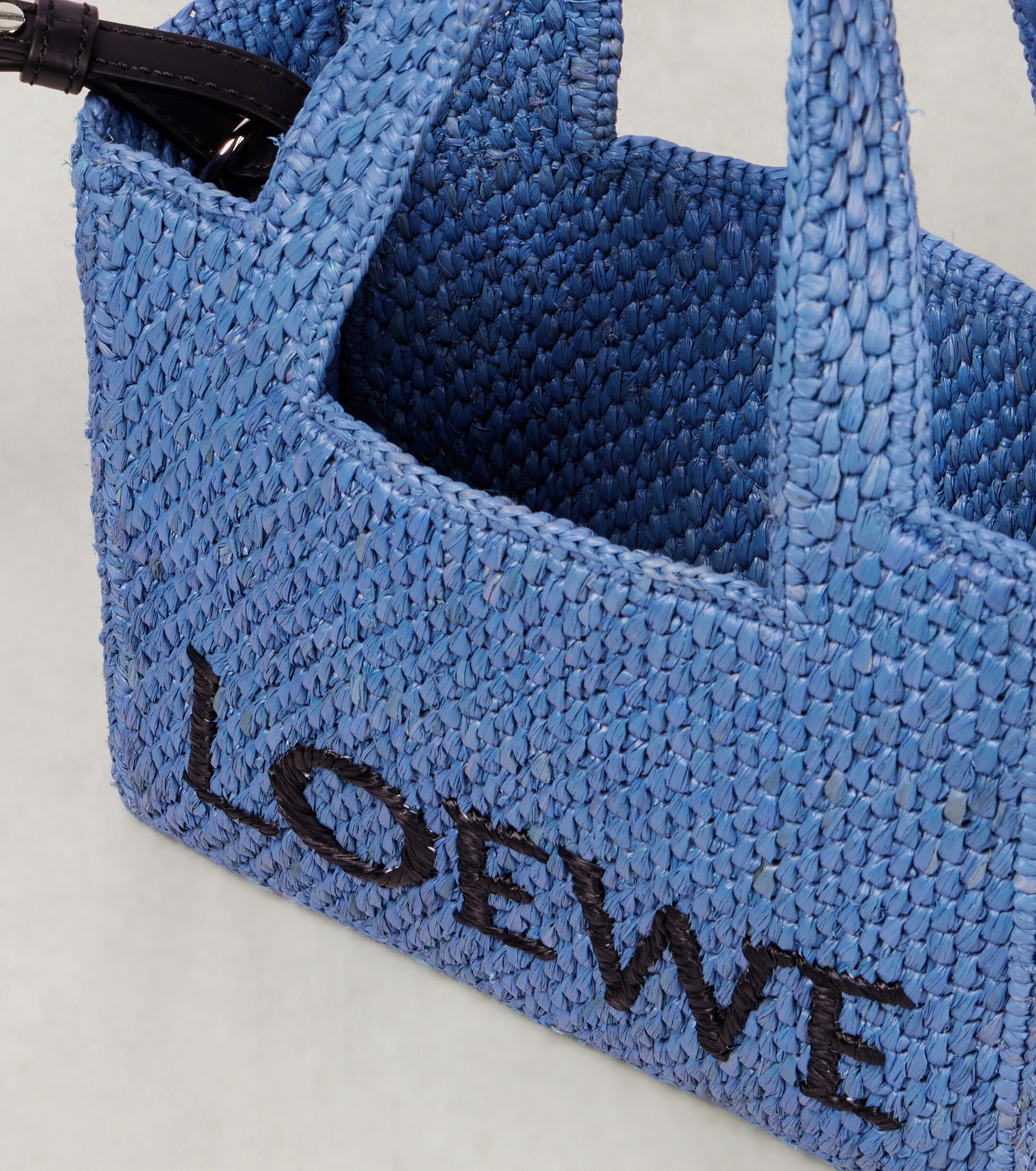 Loewe Paula's Ibiza Mini logo raffia top-handle bag