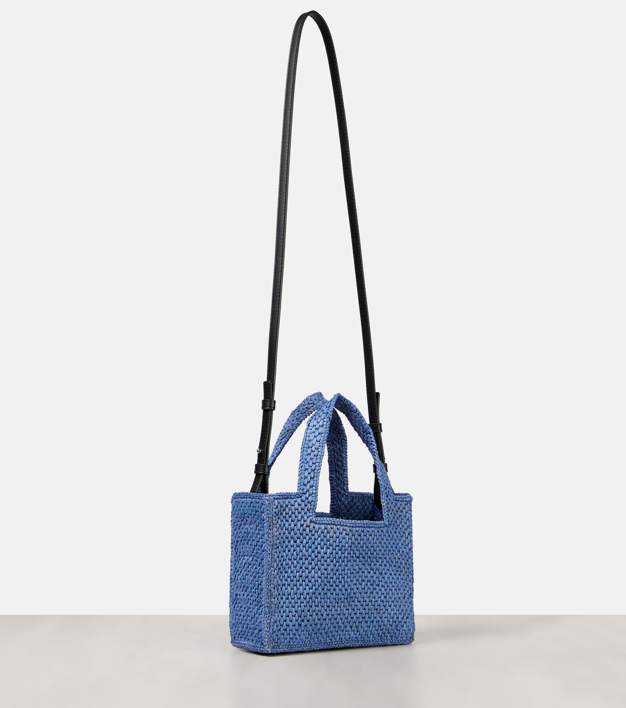 Loewe Paula's Ibiza Mini logo raffia top-handle bag