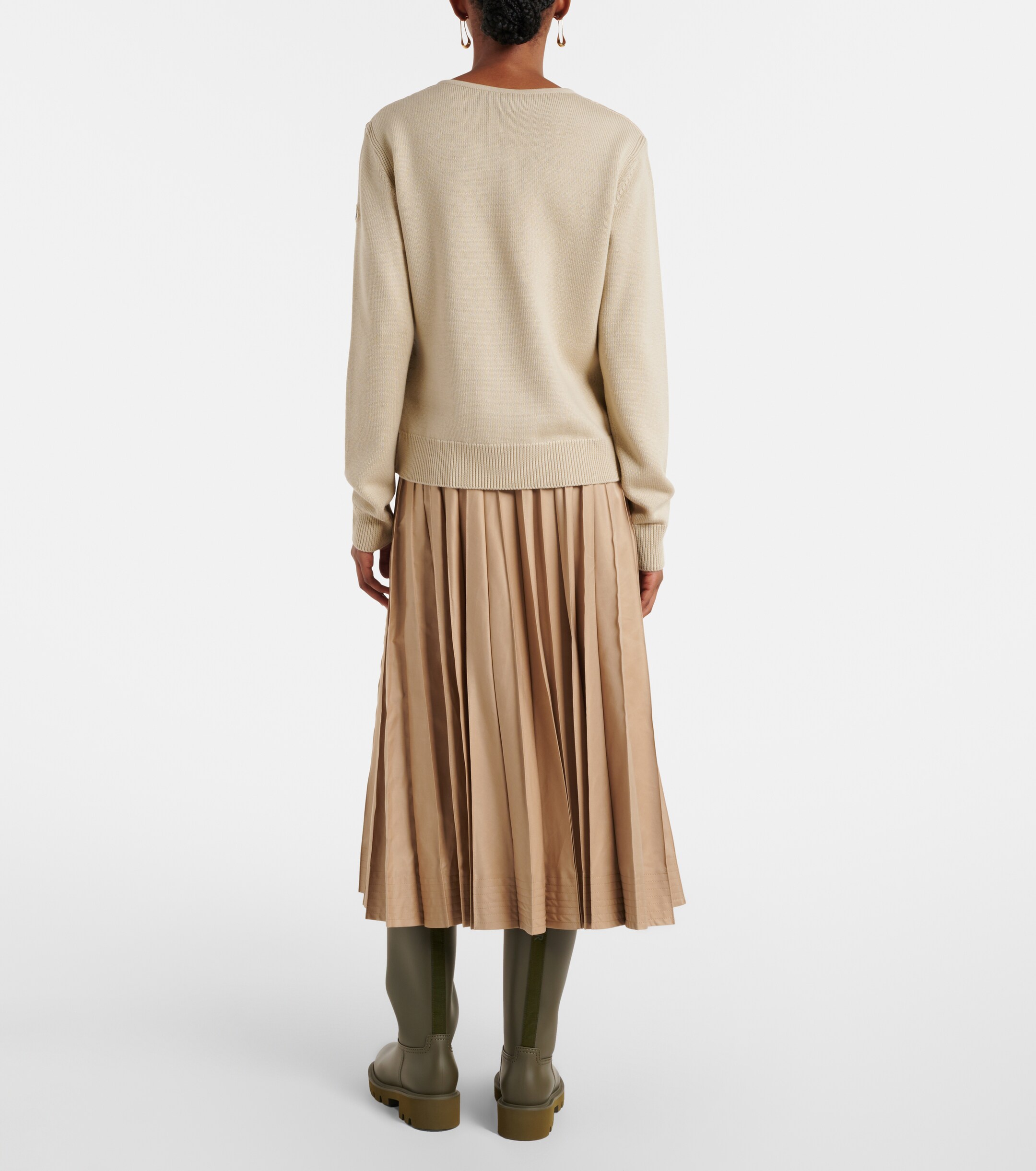Moncler Down-paneled virgin wool cardigan