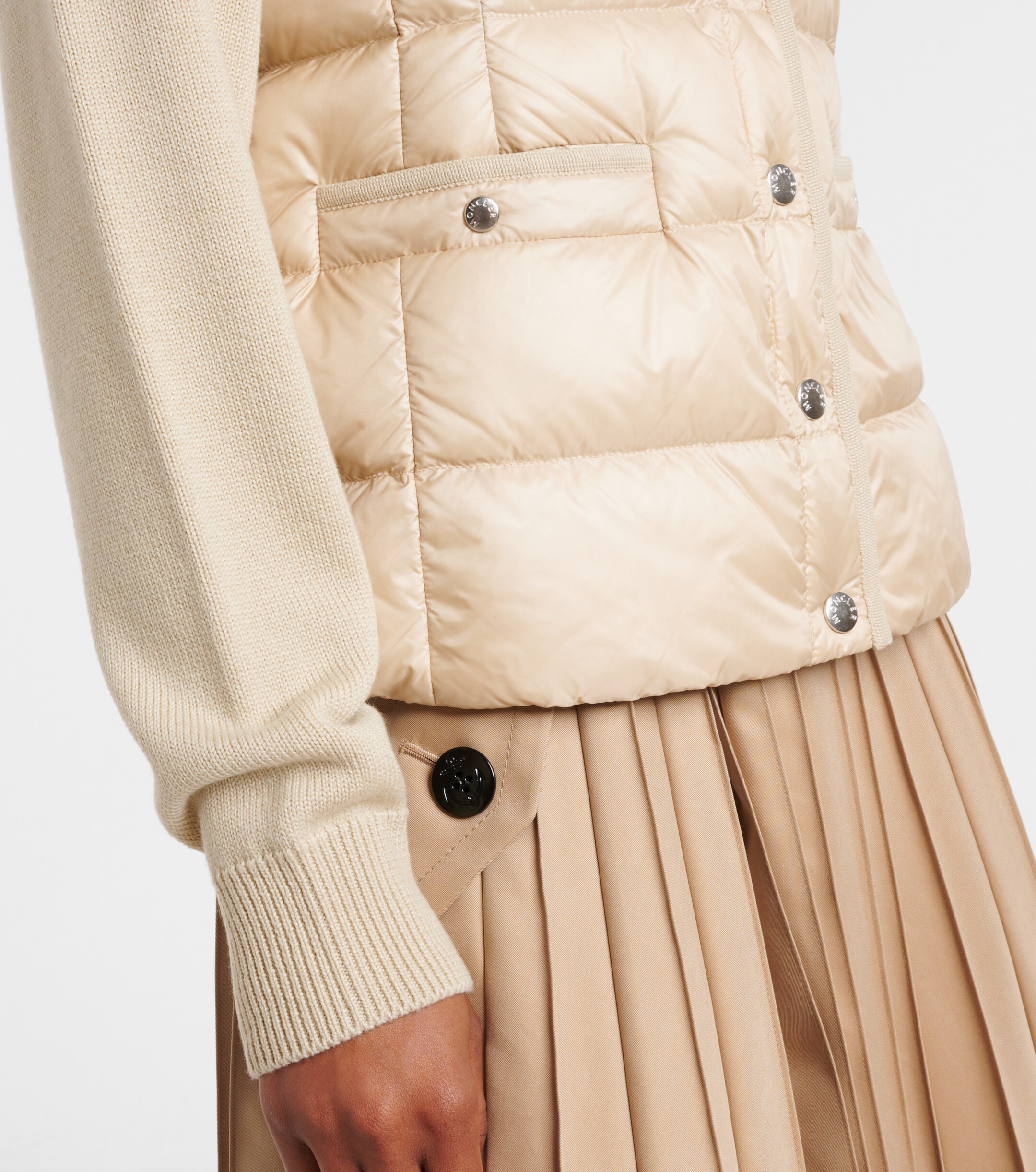 Moncler Down-paneled virgin wool cardigan