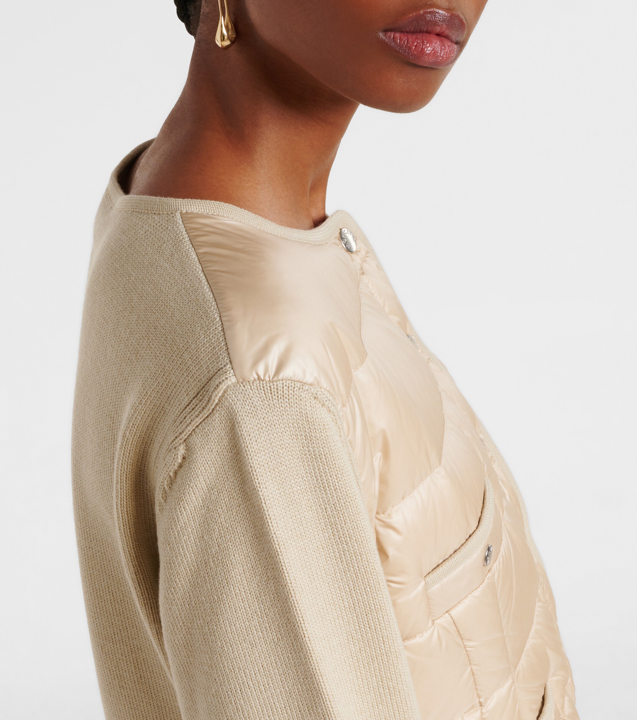 Moncler Down-paneled virgin wool cardigan