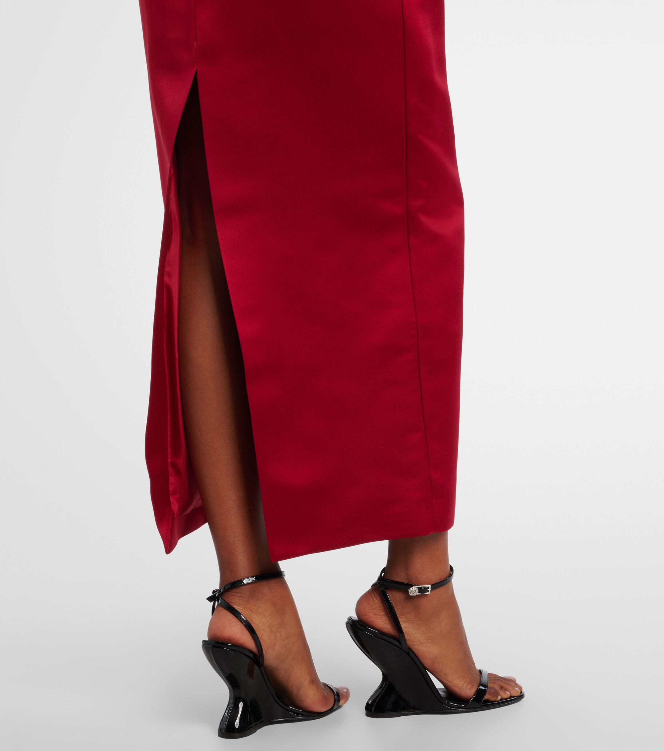 Magda Butrym Off-shoulder silk satin midi dress