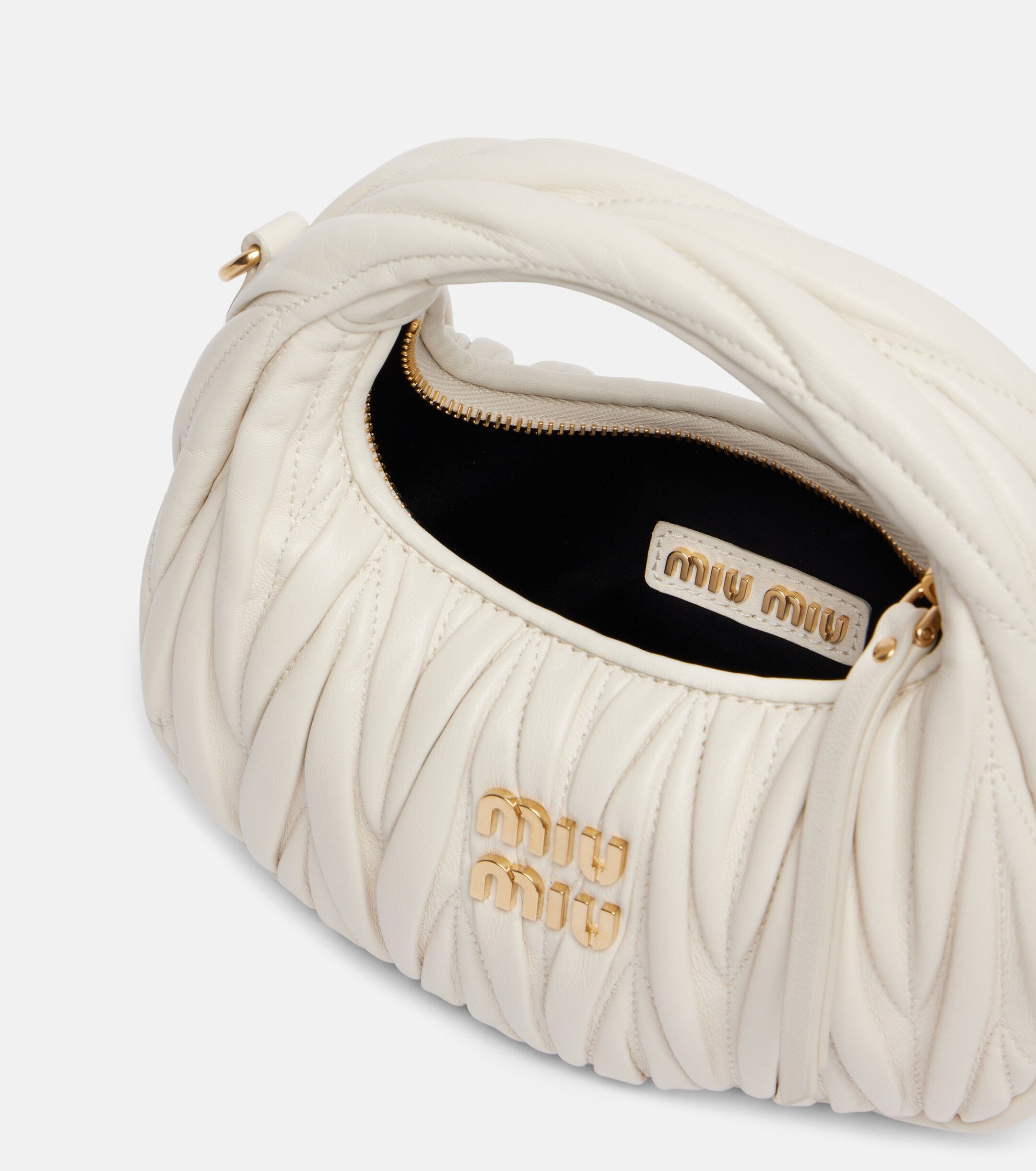Miu Miu Wander Mini matelassé leather shoulder bag